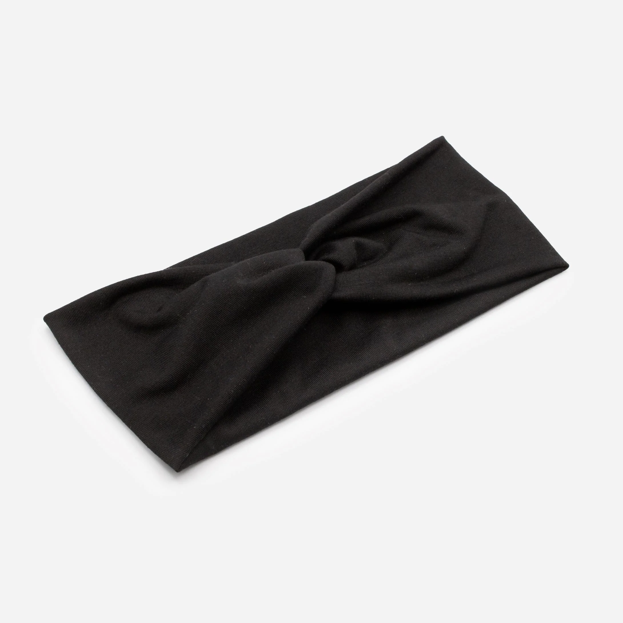 Bandeau en tissu noir avec noeud - Image 2