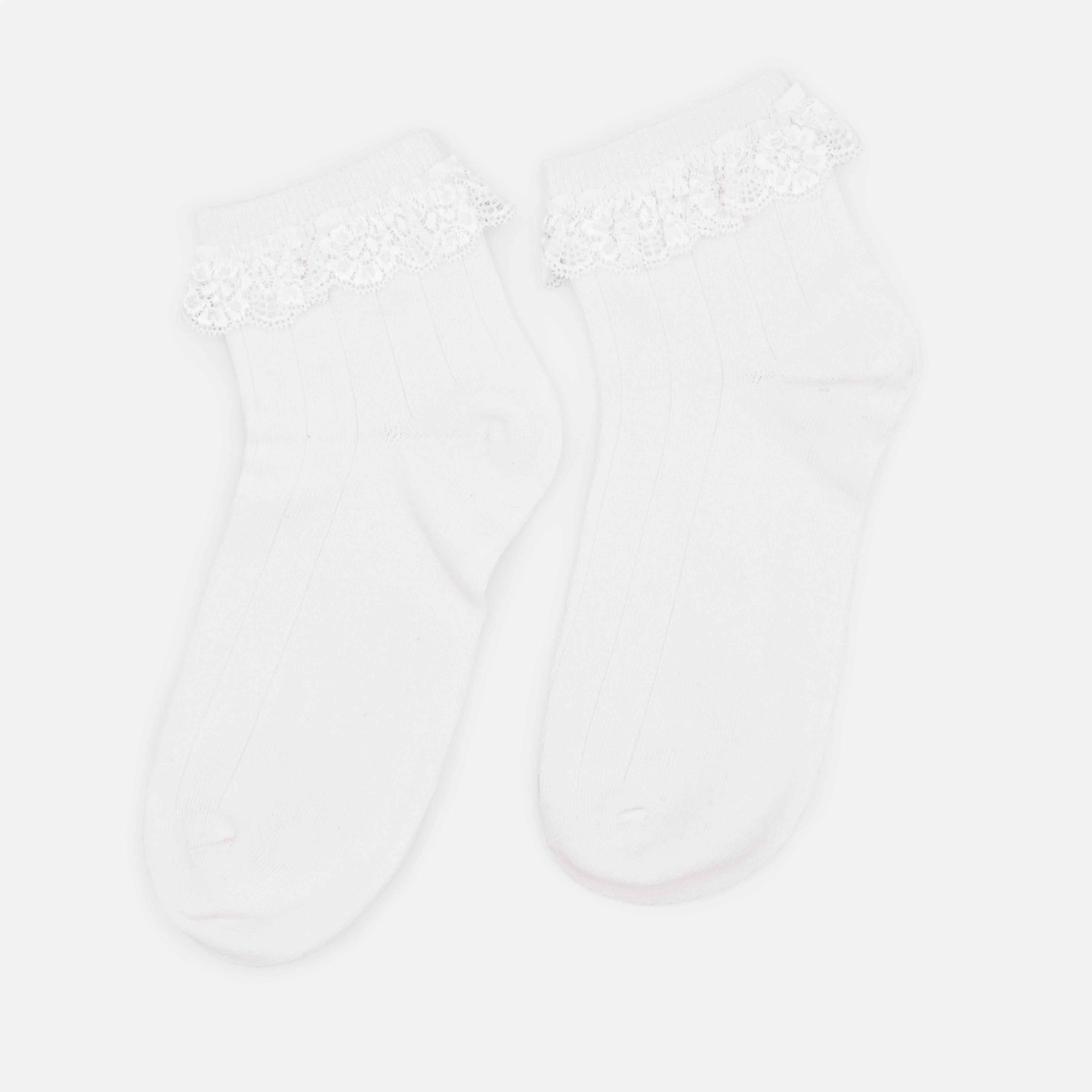 Bas cheville blancs avec dentelle