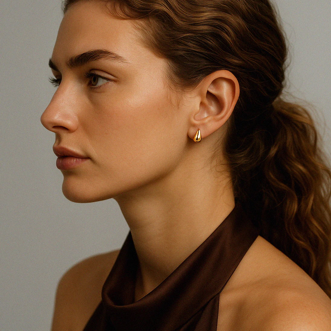 Boucle d'oreilles en forme de goutte en or vermeil - Image 5
