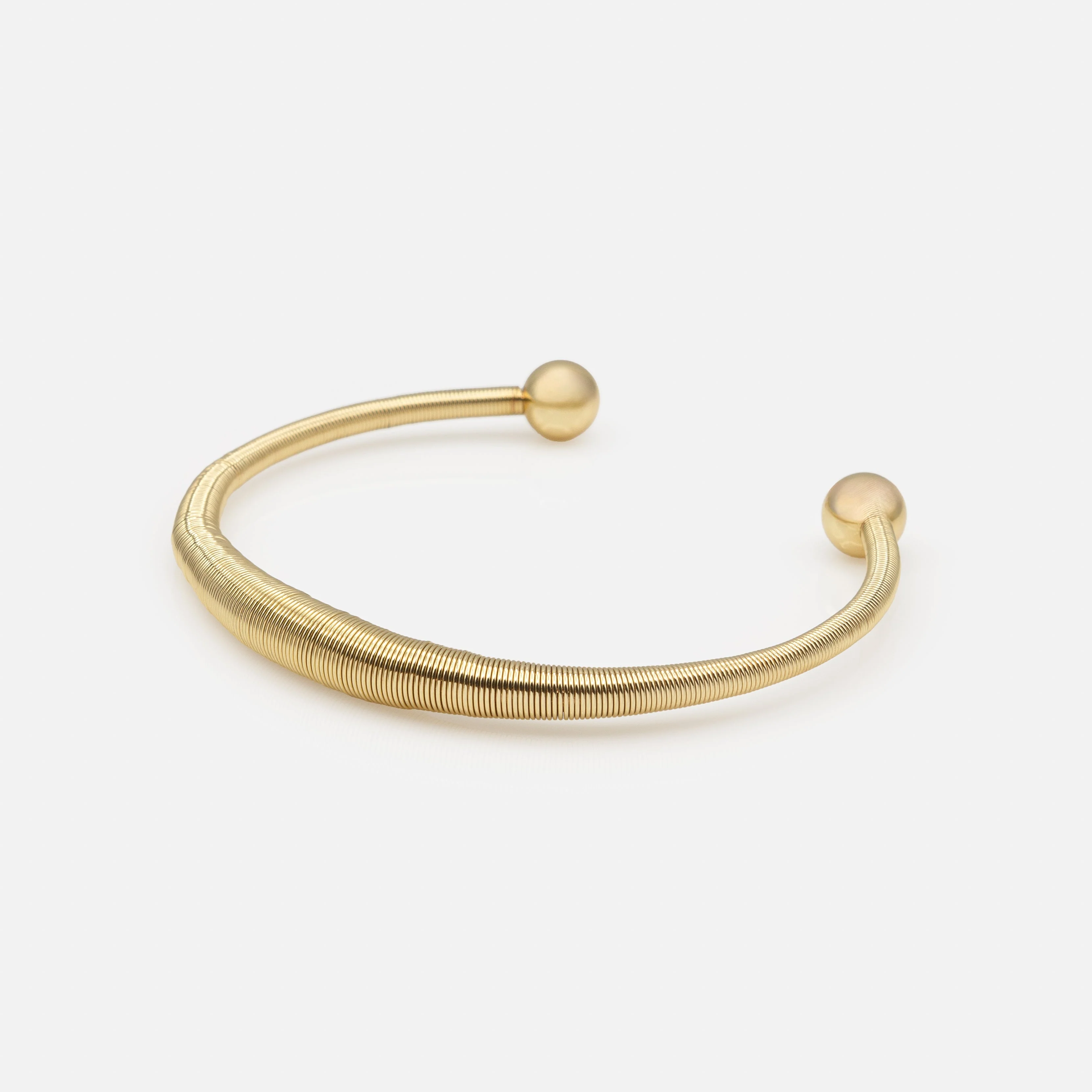 Bracelet rigide doré effet ressort - Image 2