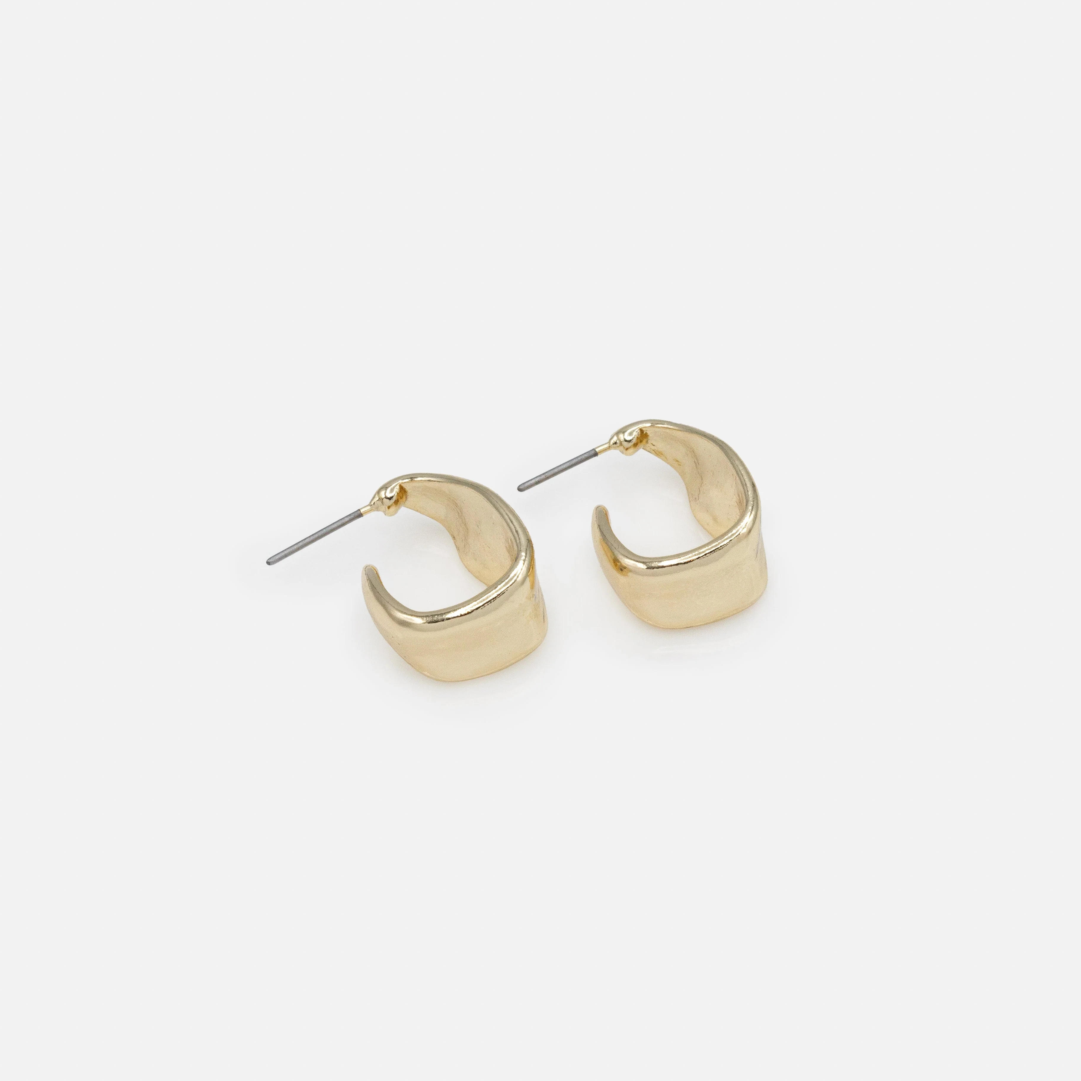 Boucles d'oreilles anneaux dorés imparfaits - Image 2