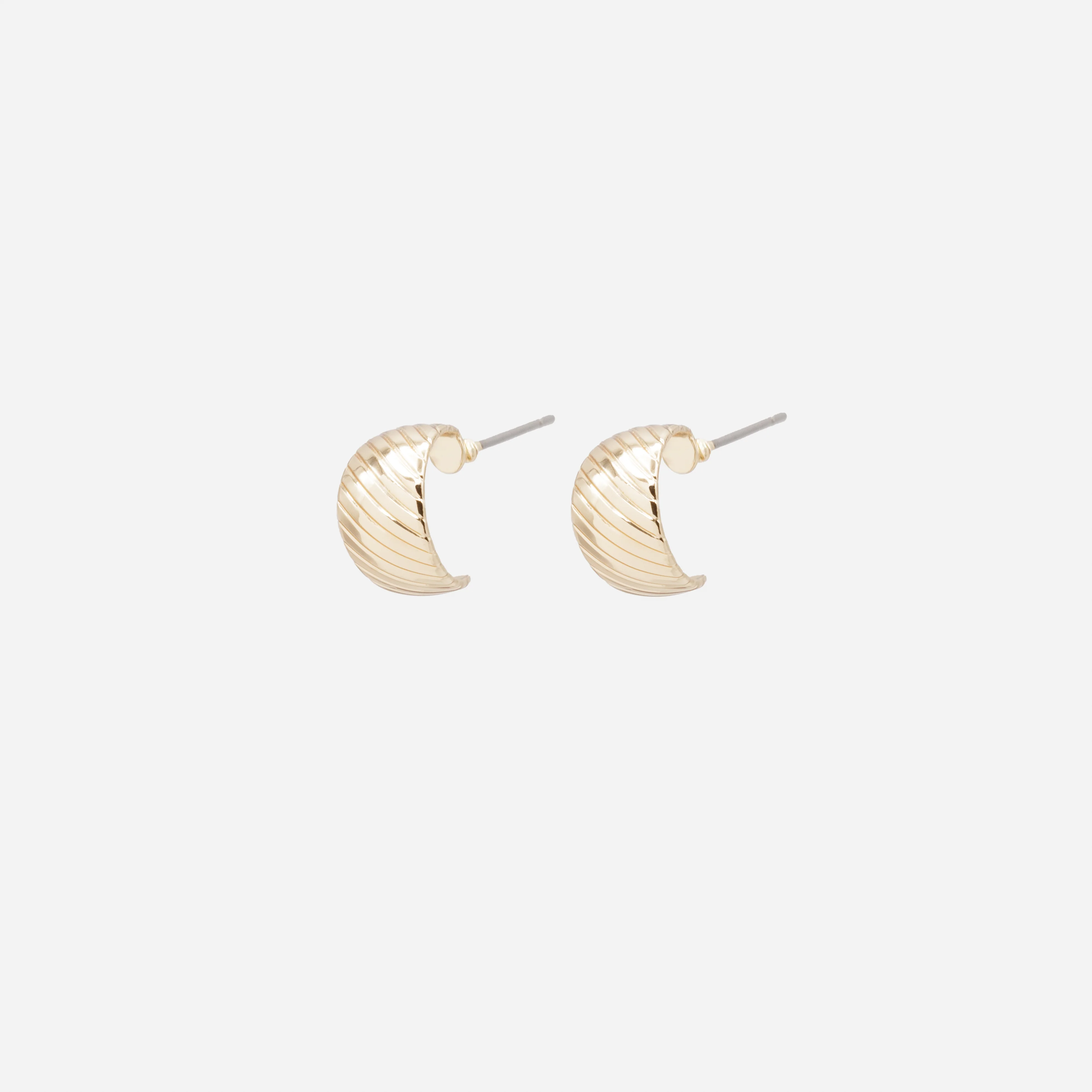 Boucles d'oreilles anneaux dorés ouverts avec rainures
