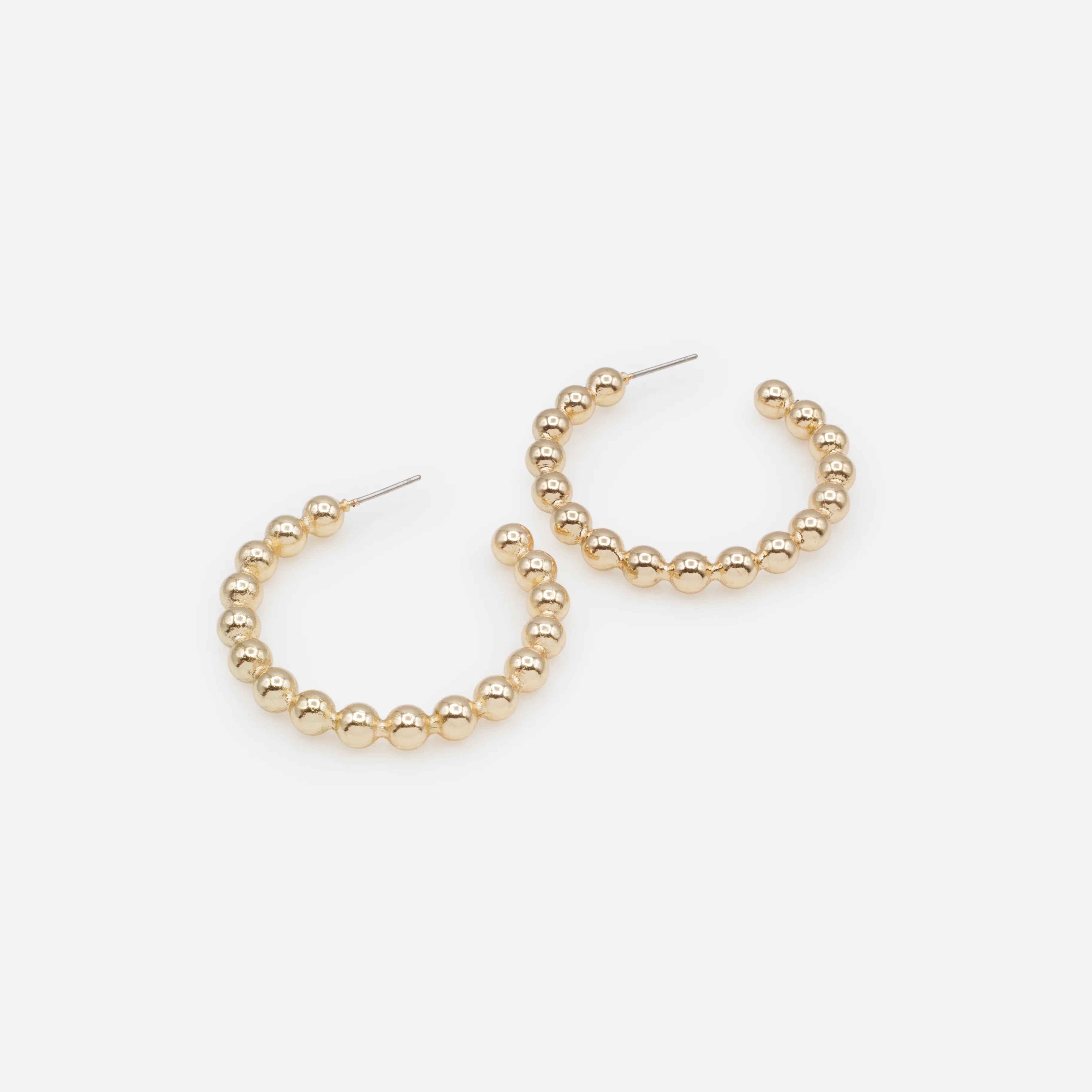 Boucles d'oreilles anneaux de boules dorées - Image 2