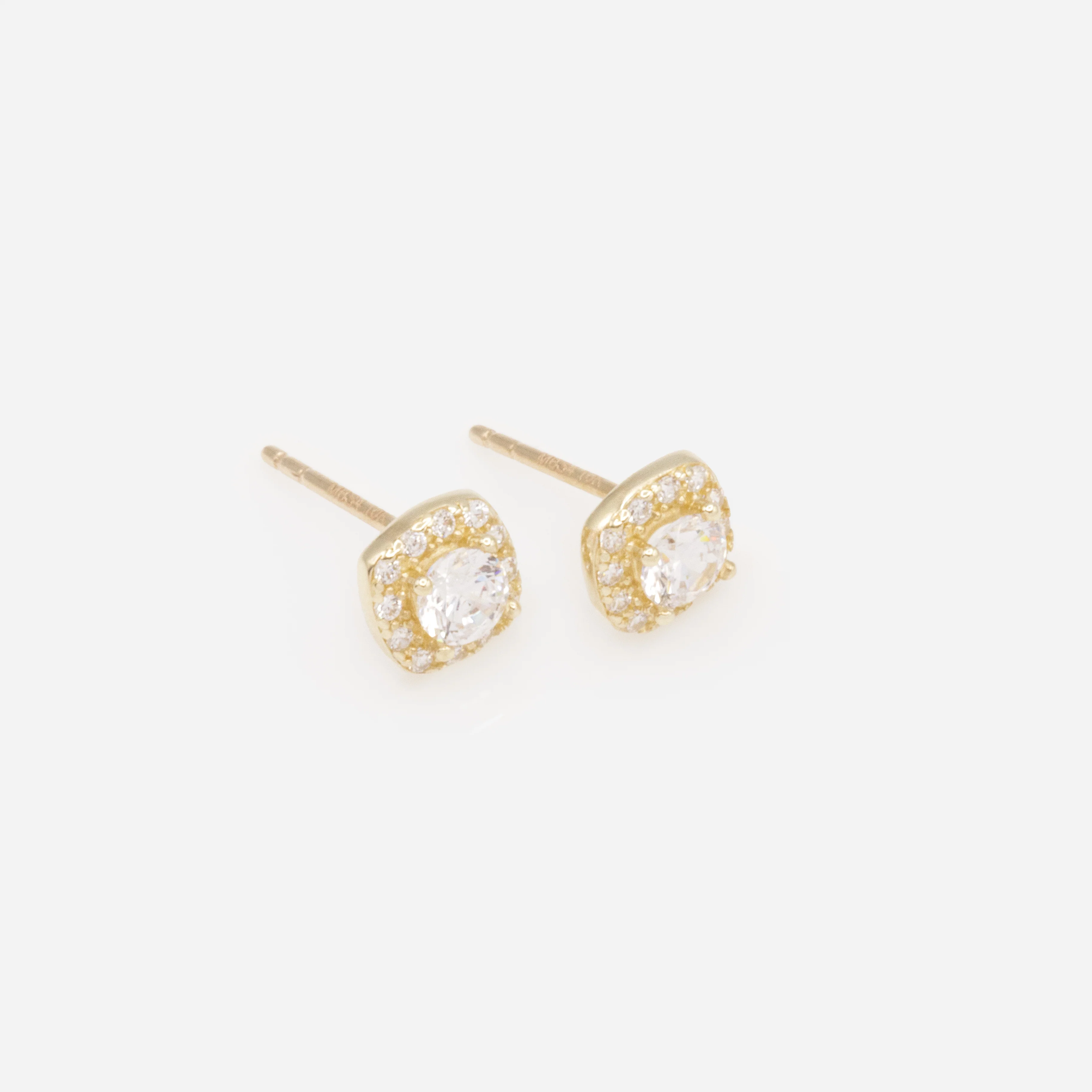 Ensemble boucles d'oreilles et breloque avec zircons cubiques en or 10 carats - Image 2