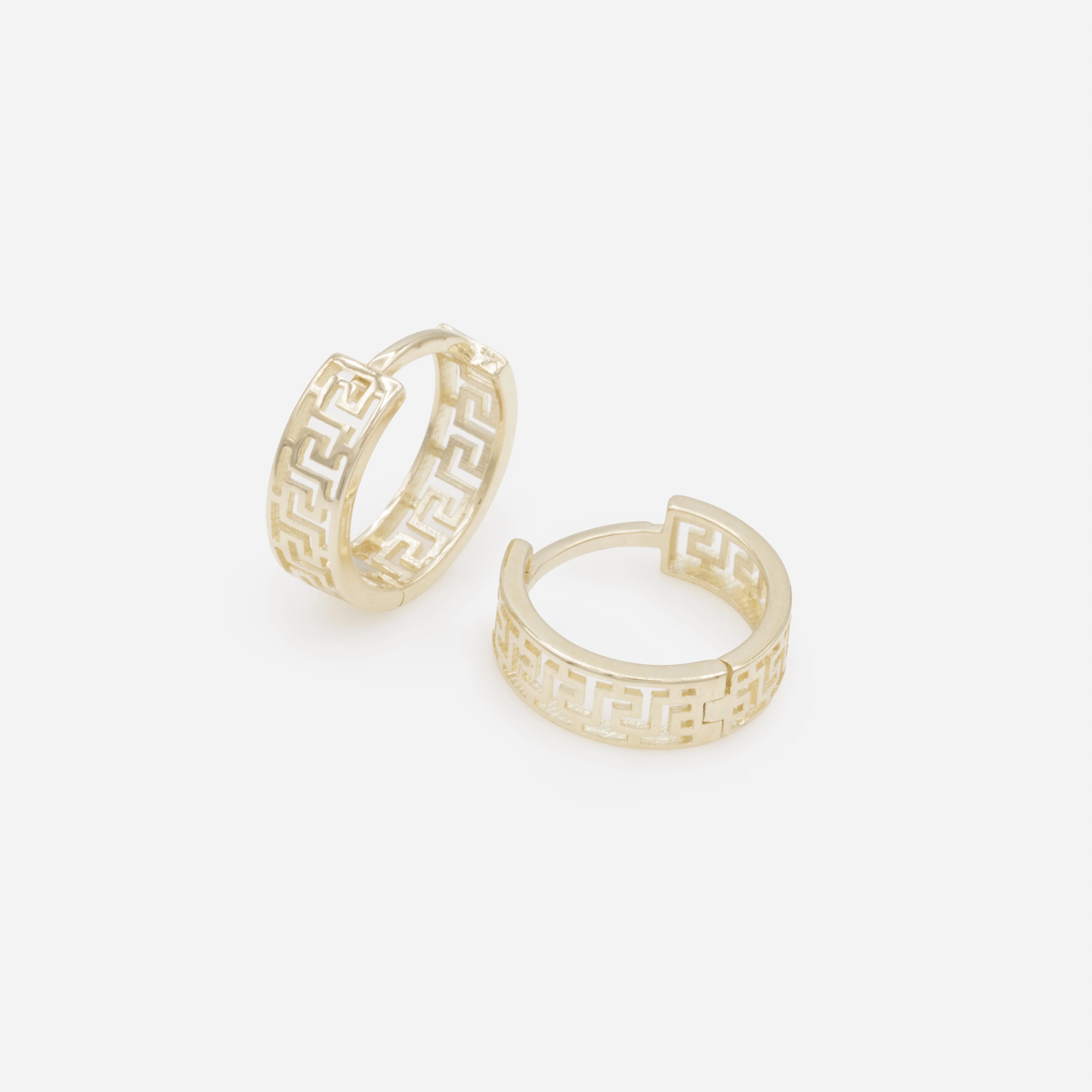 Boucles d'oreilles huggies 11 mm en or 10 carats avec motif - Image 3