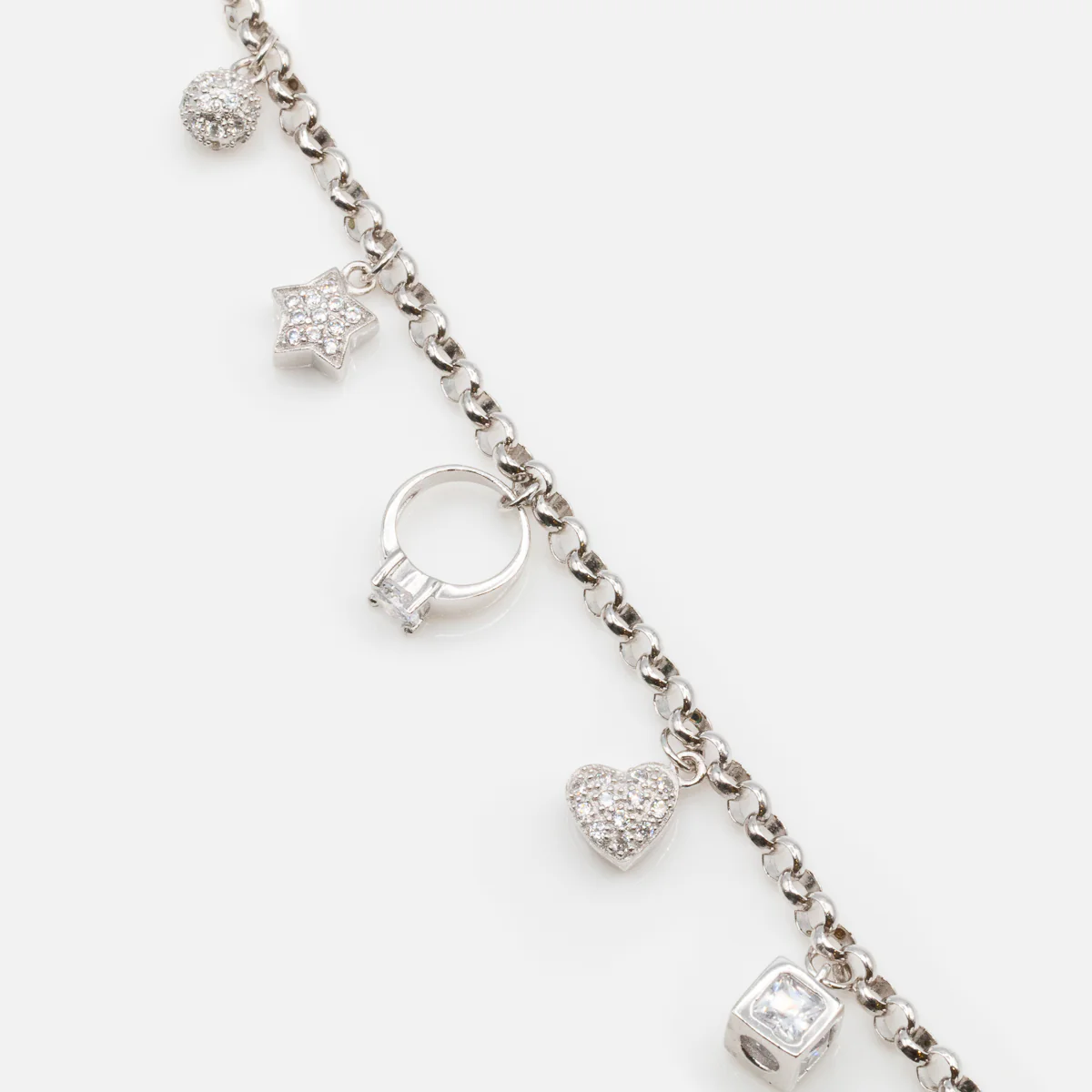 Bracelet à breloques avec zircons cubiques en argent sterling - Image 2