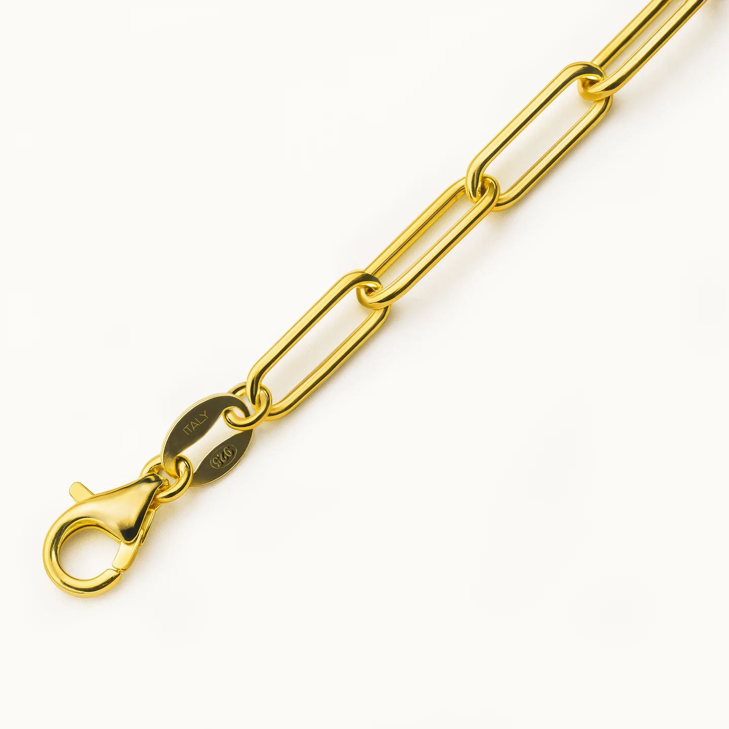 Bracelet à mailles trombone en or vermeil - Image 3
