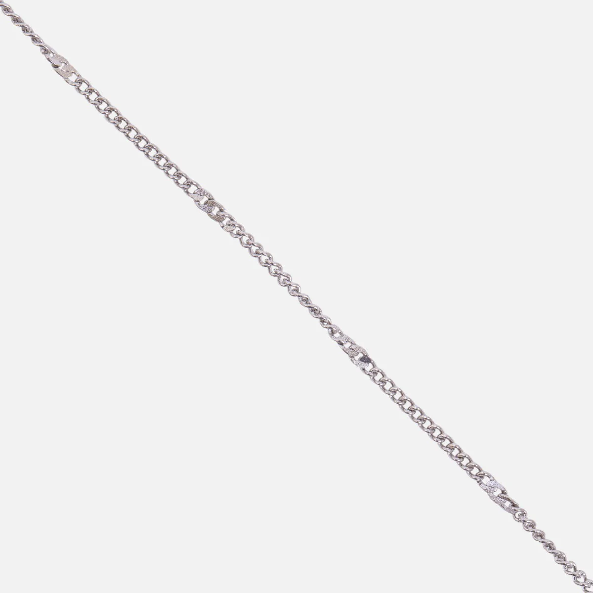 Bracelet argenté insertions plates en acier inoxydable - Image 2
