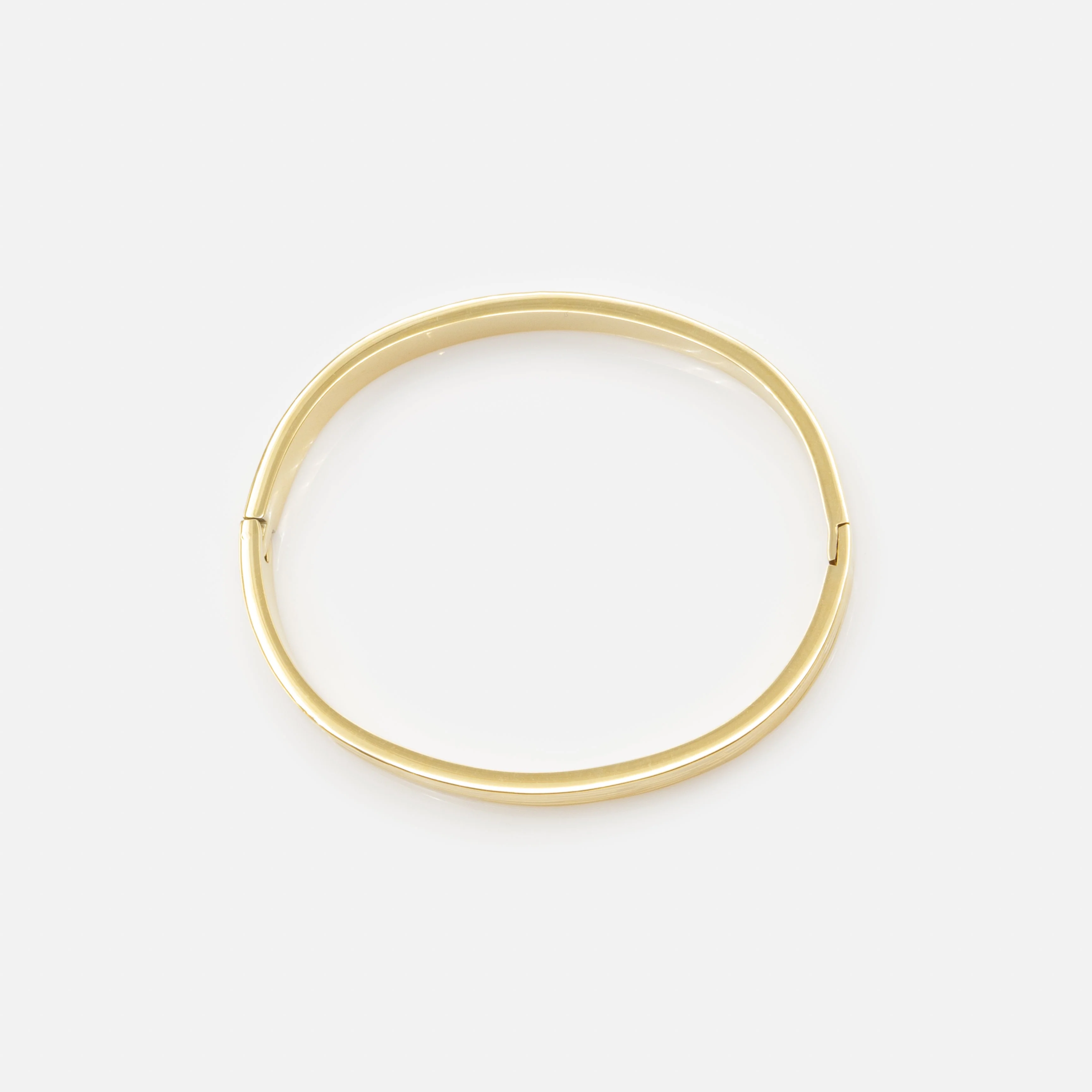 Bracelet rigide doré à rainures en acier inoxydable