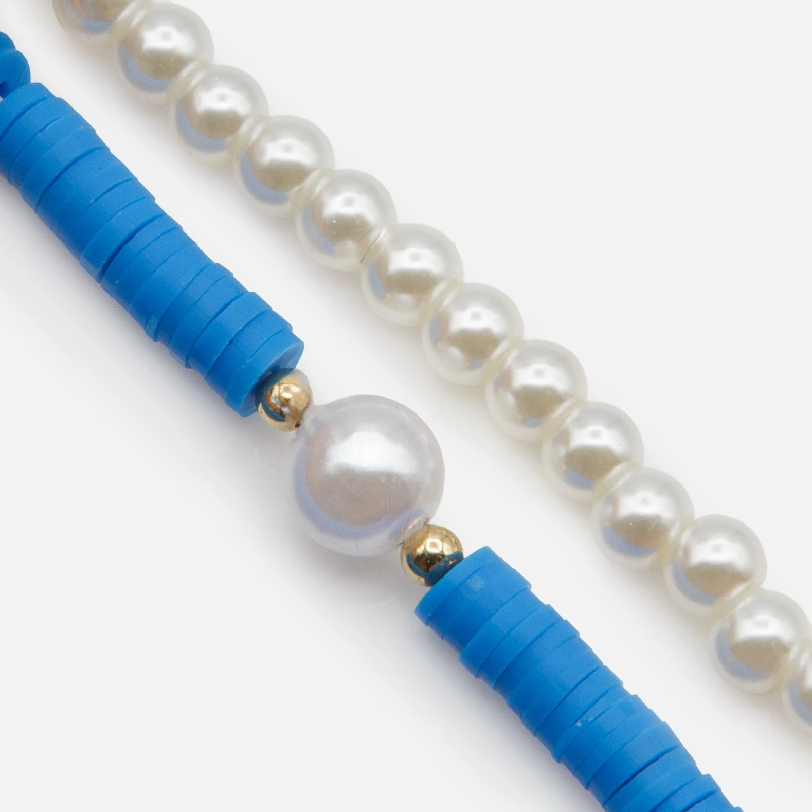 Duo de bracelets perles et billes bleues - Image 2
