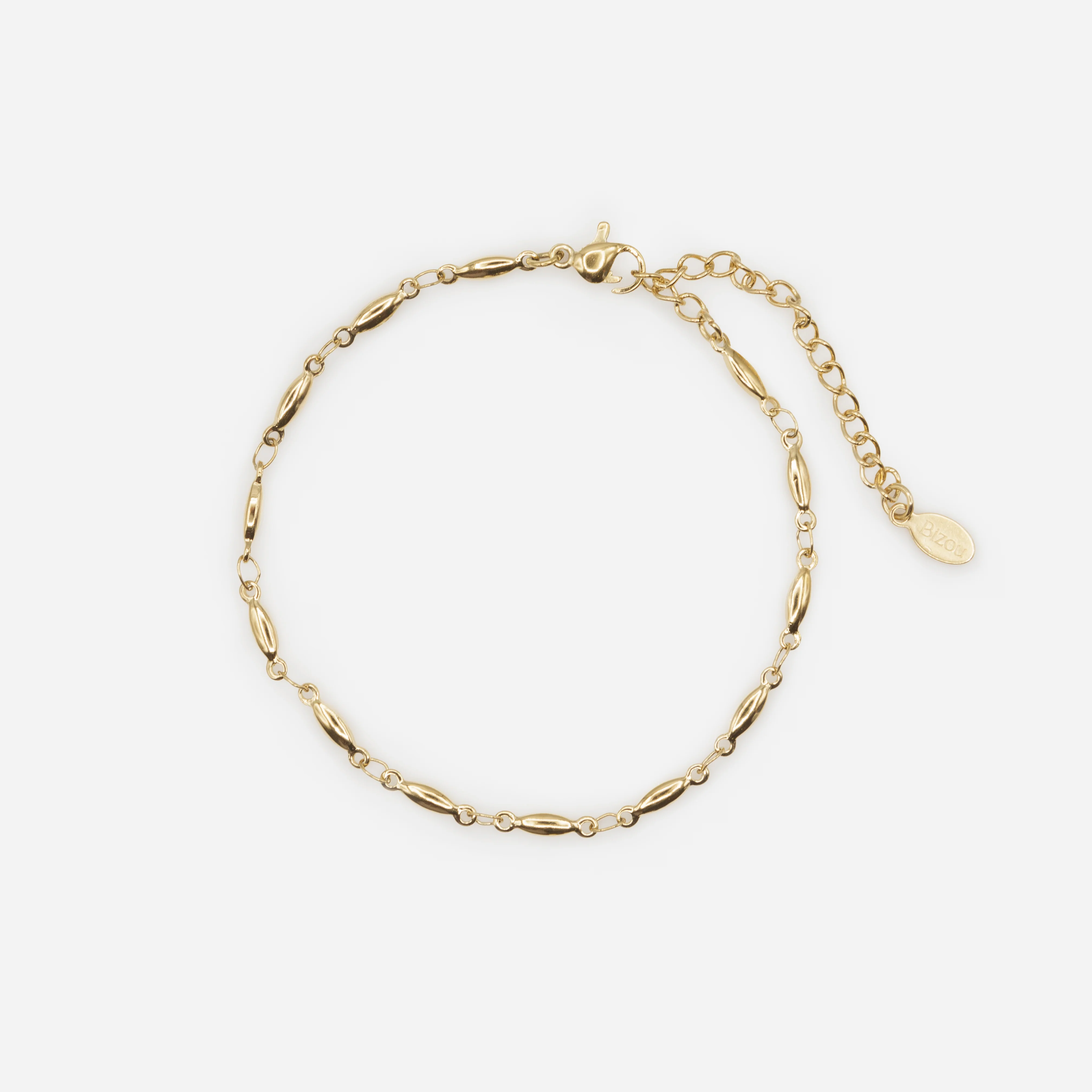Bracelet doré à mailles allongées en acier inoxydable