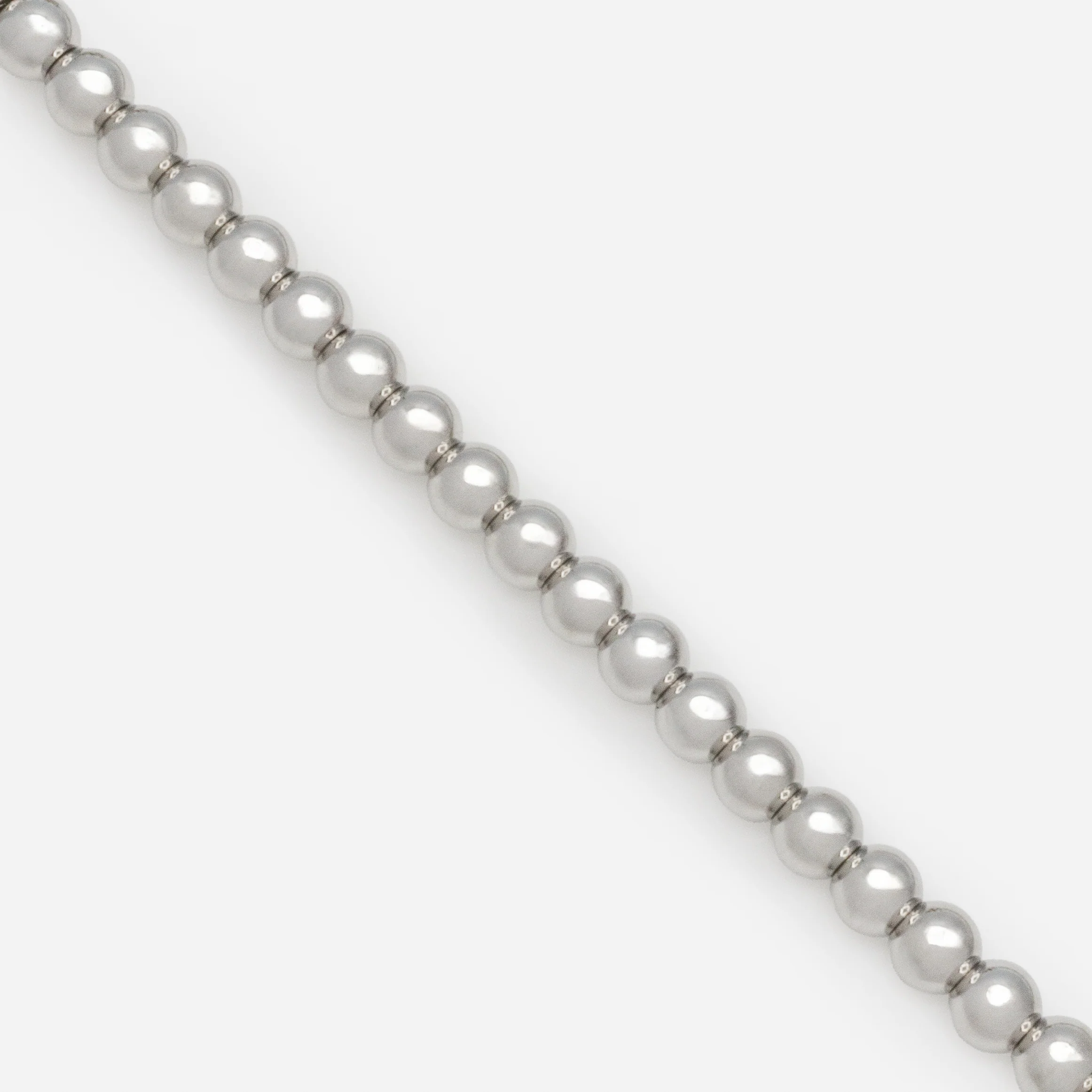 Bracelet de billes argentées ajustable en acier inoxydable - Image 2