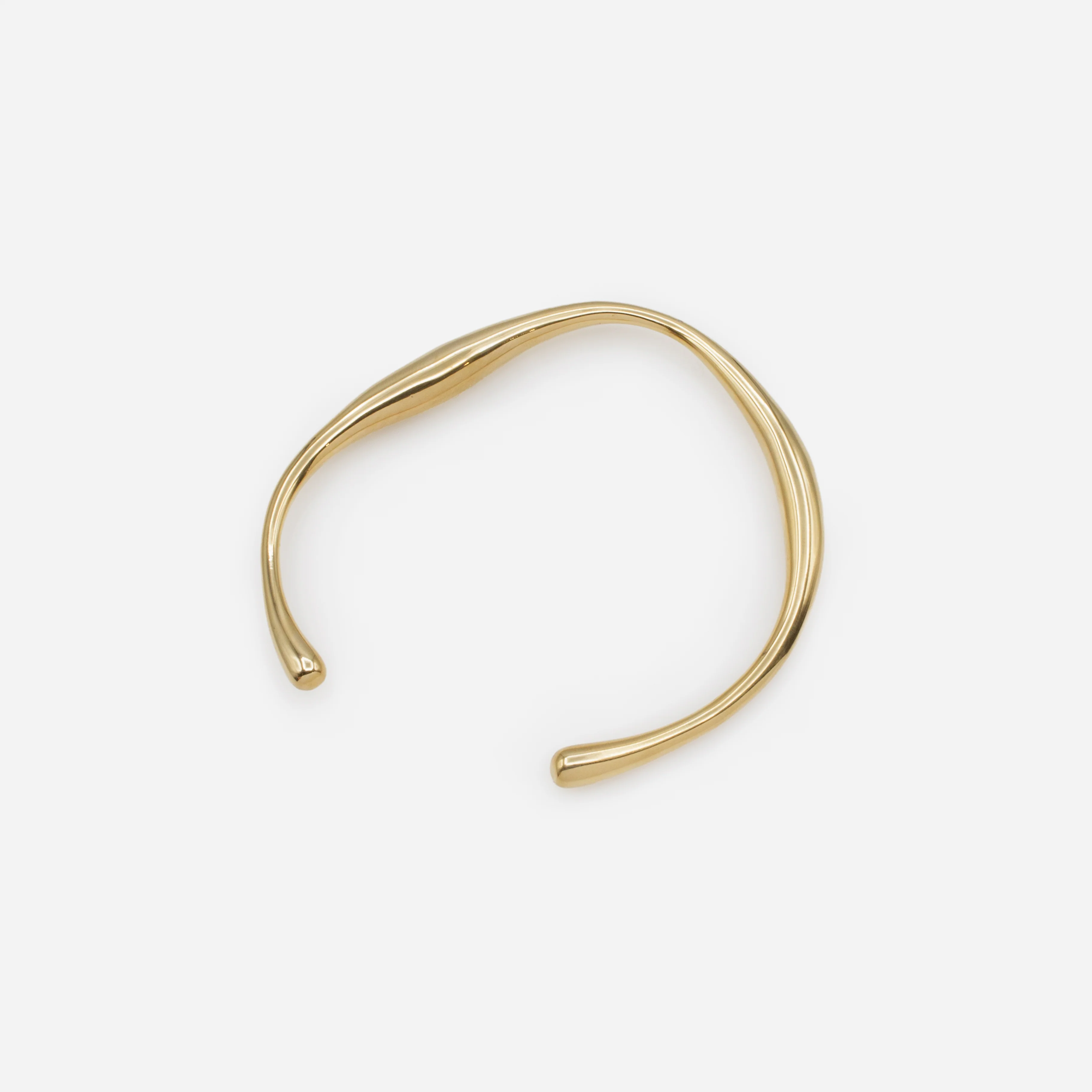 Bracelet rigide doré au contour irrégulier - Image 2