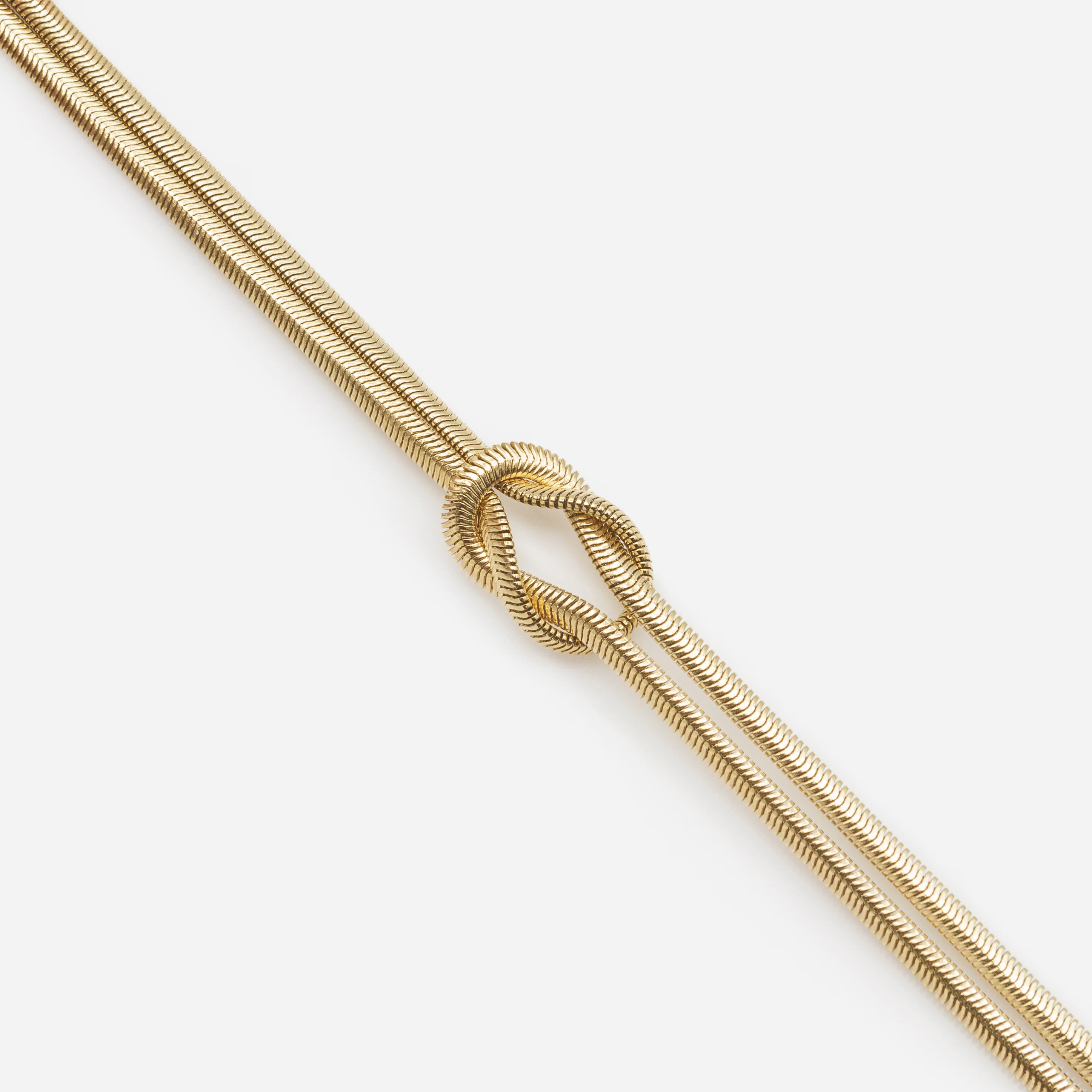 Bracelet noeud doré à mailles serpentines rondes en acier inoxydable - Image 3