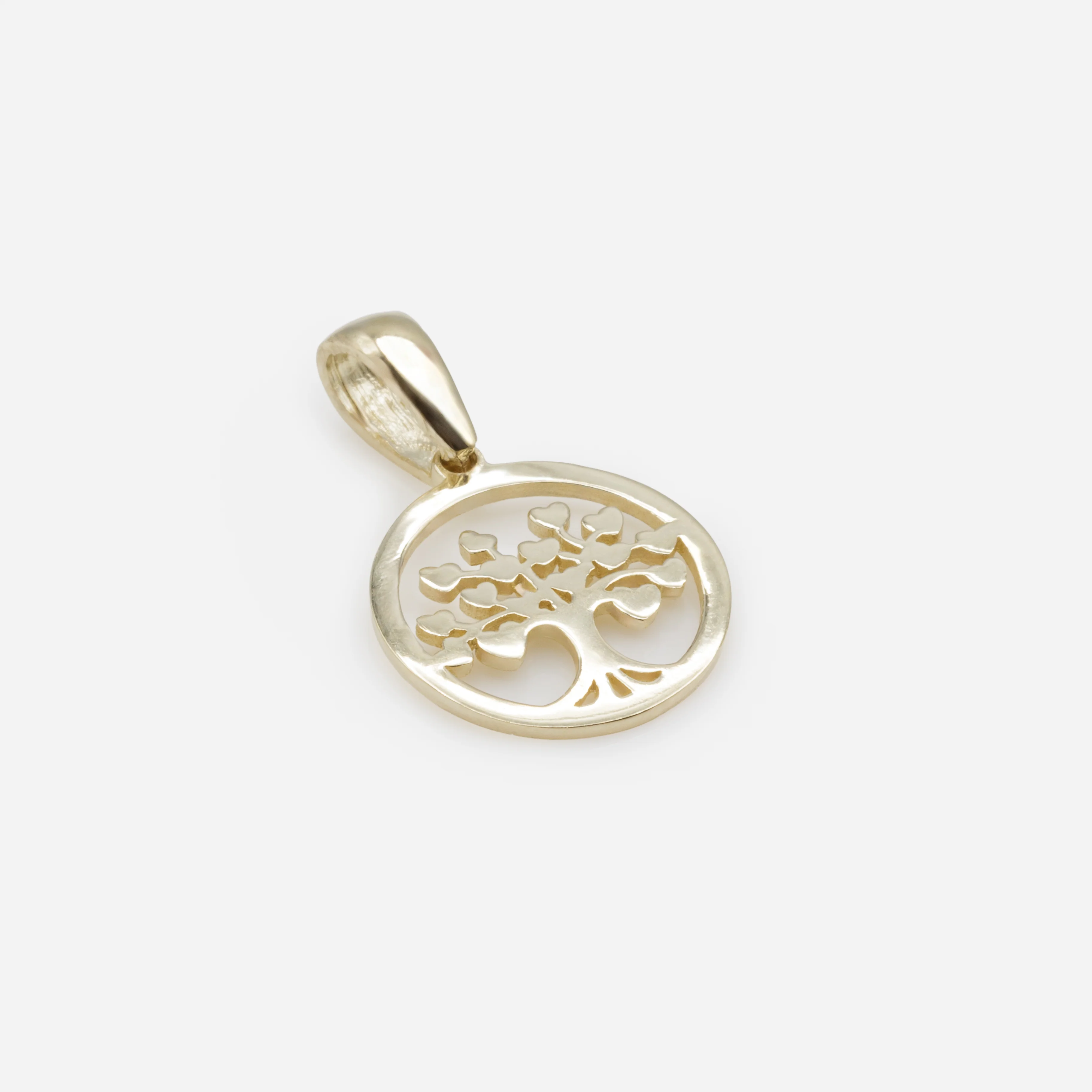 Breloque arbre de vie feuilles en coeur en or 10 carats - Image 2