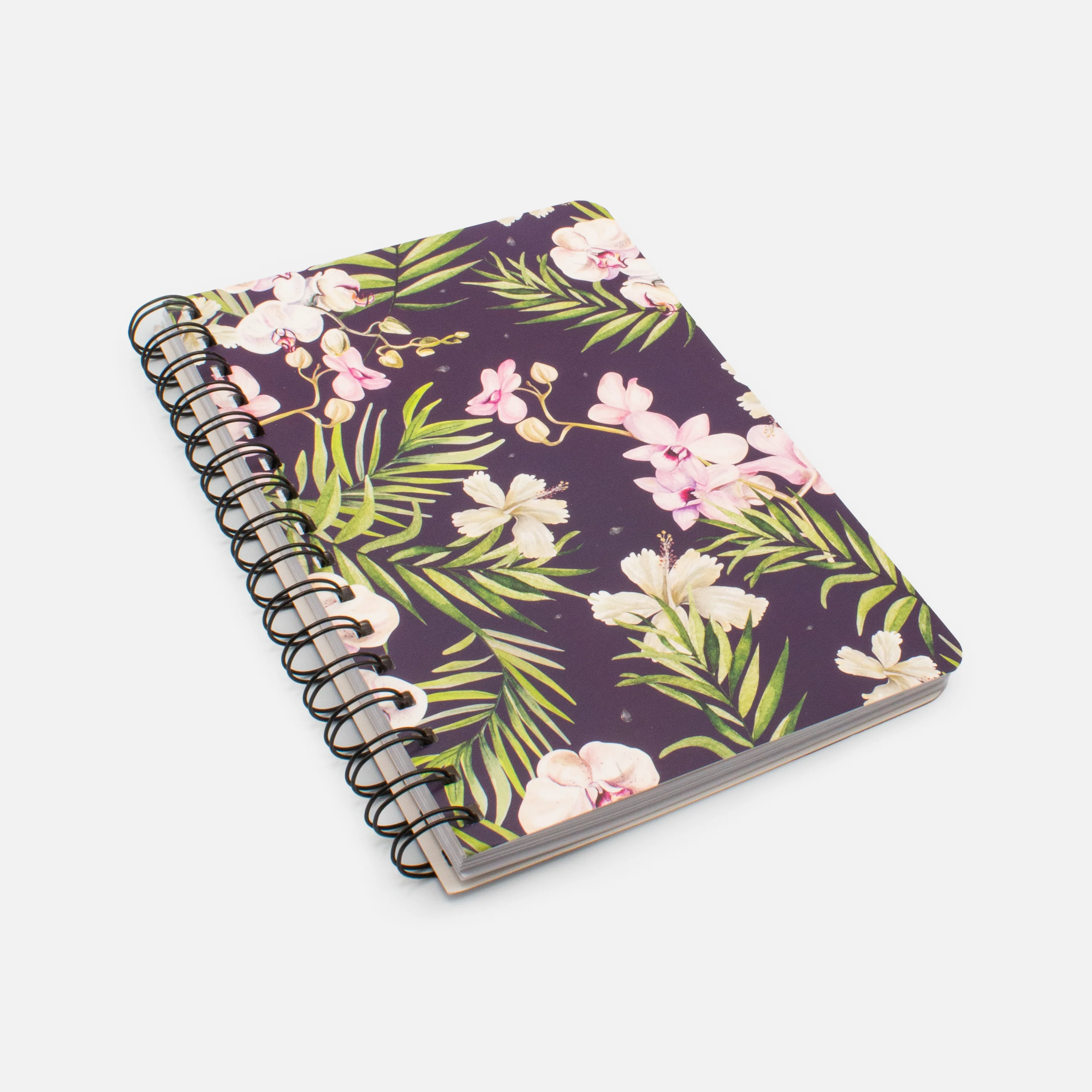 Cahier de notes mauve avec fleurs - Image 2