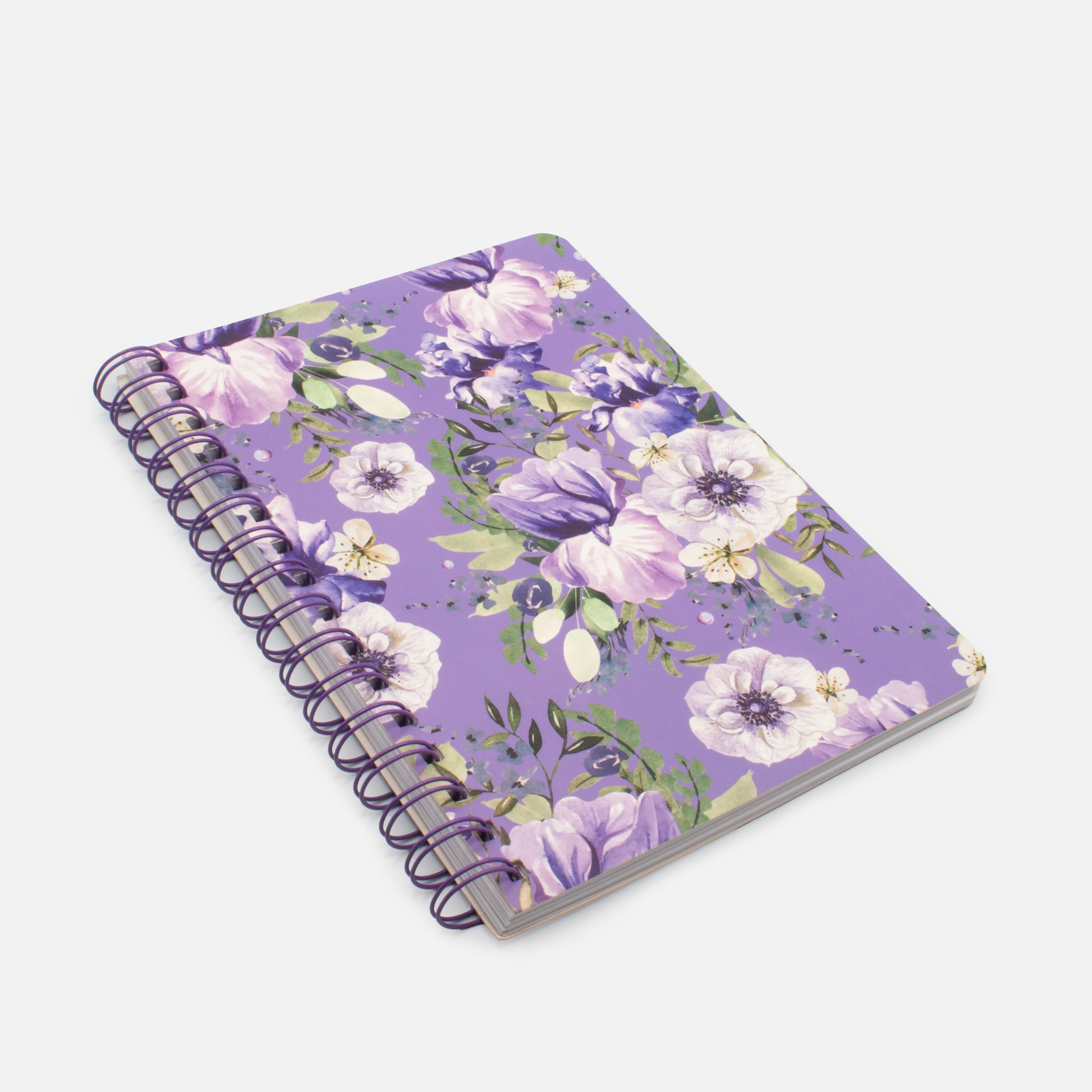 Cahier de notes lilas avec fleurs - Image 2