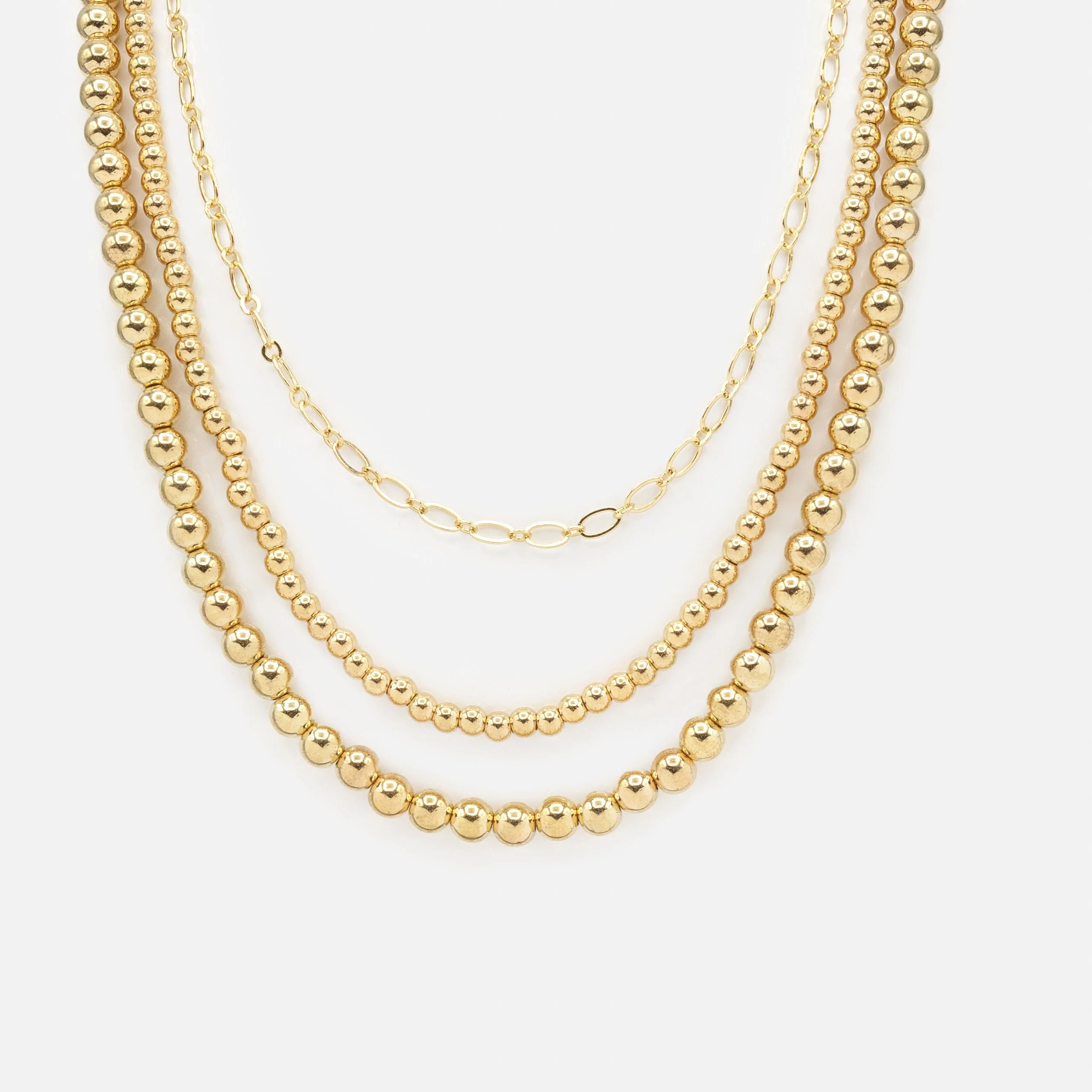Collier doré triple chaîne