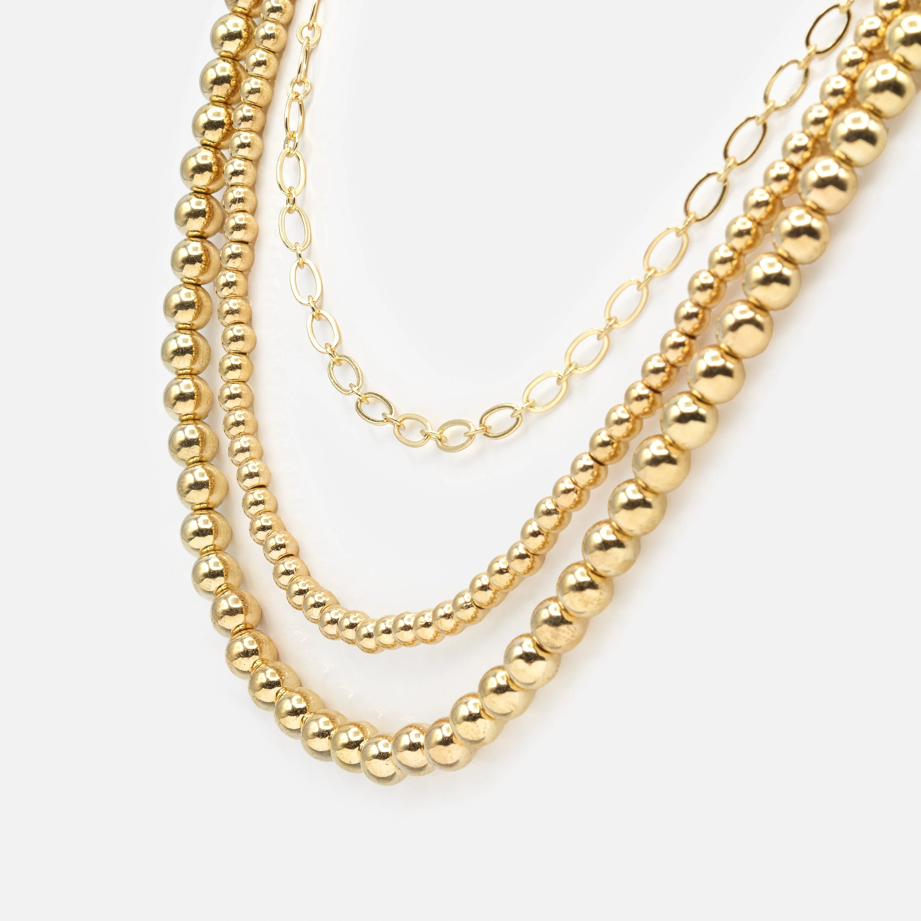 Collier doré triple chaîne - Image 2