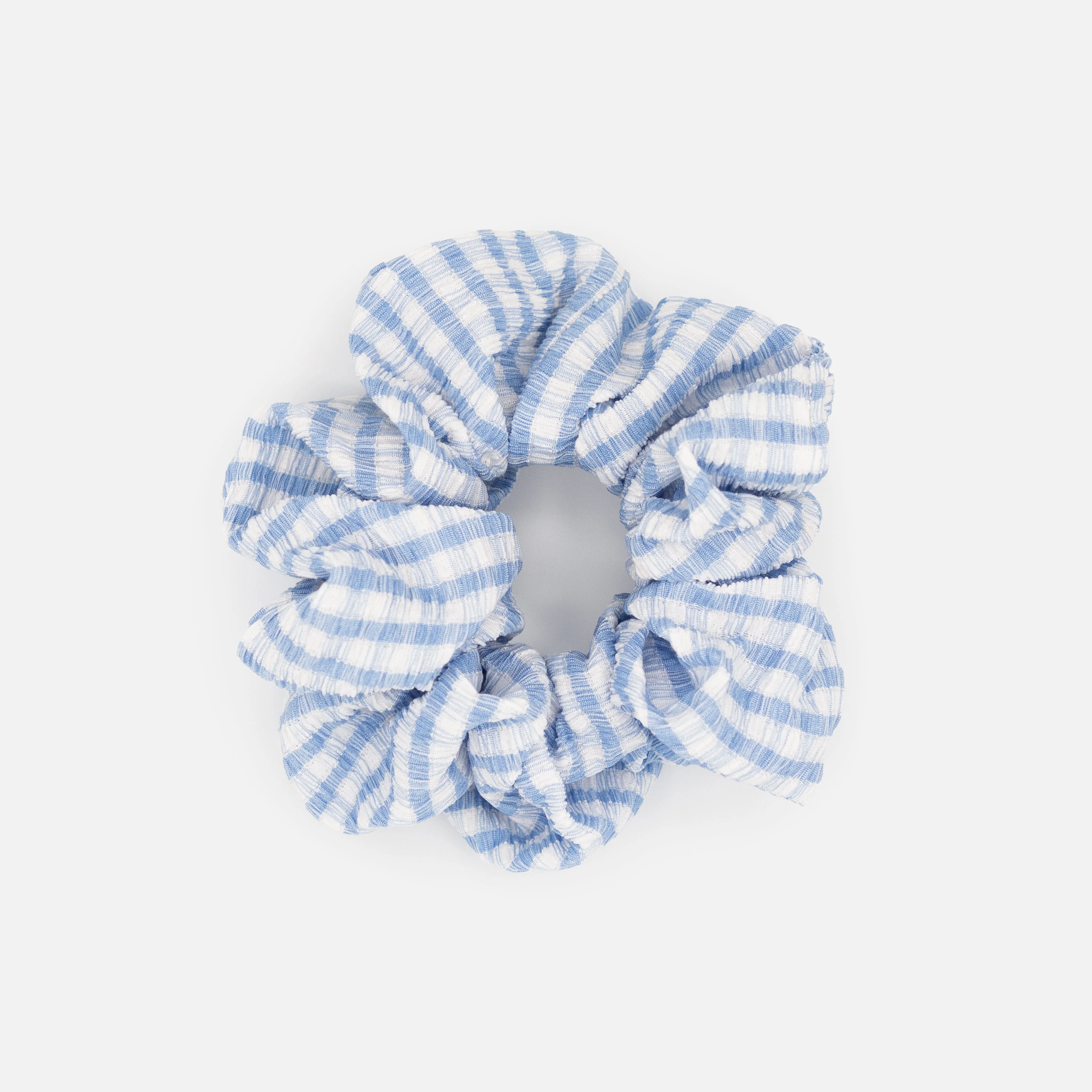 Chouchou vichy bleu et blanc - Image 2