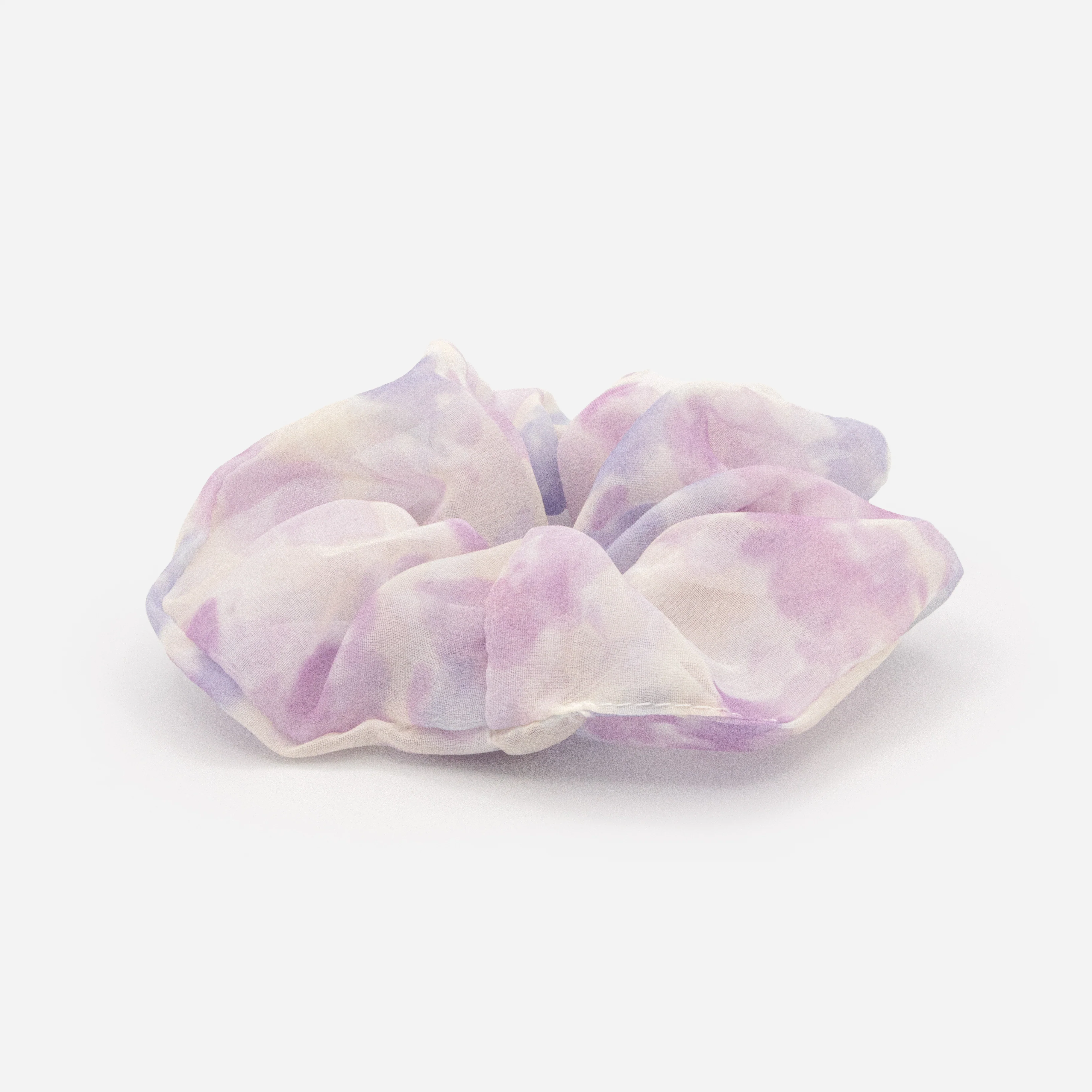 Chouchou tie-dye blanc et mauve
