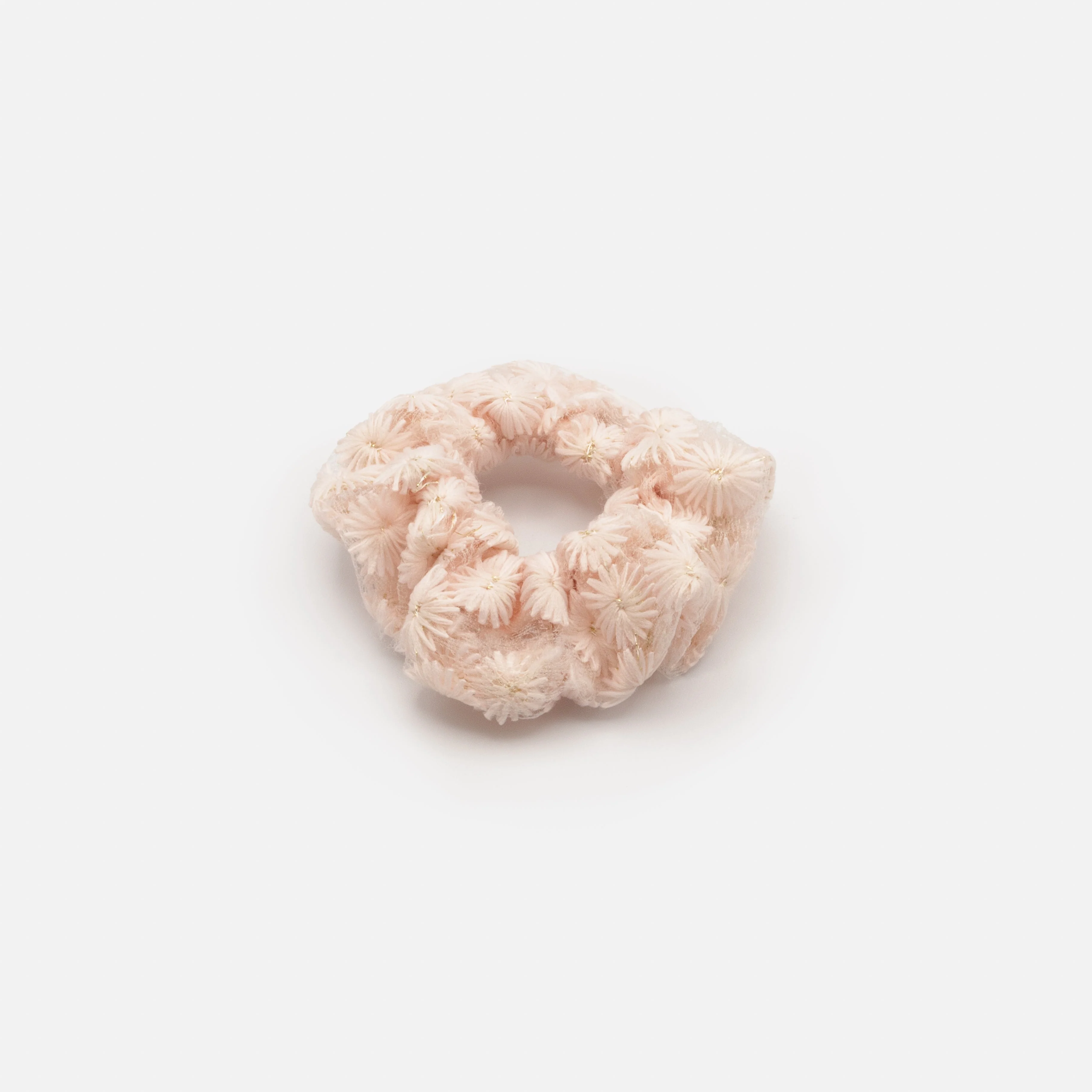 Chouchou de fleurs rose pâle