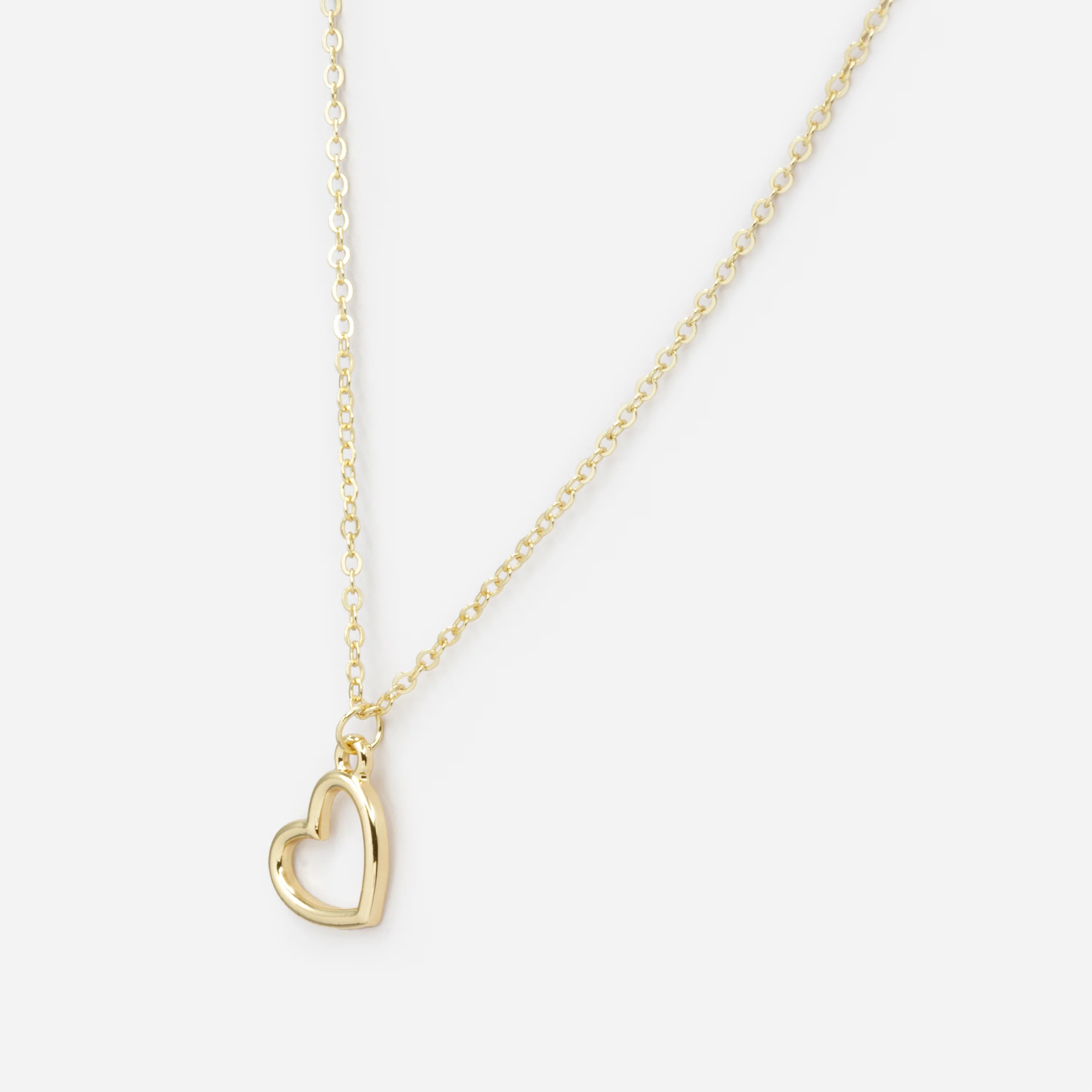 Collier doré avec breloque grand coeur - Image 2