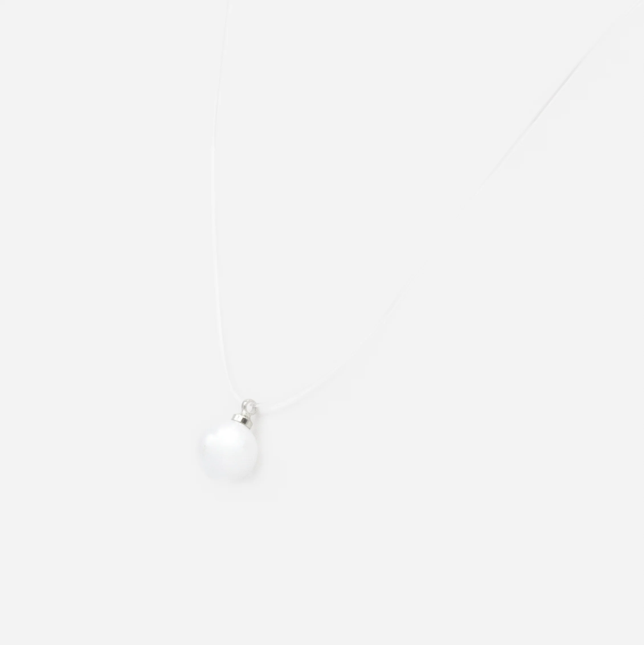 Collier transparent avec perle solitaire - Image 2