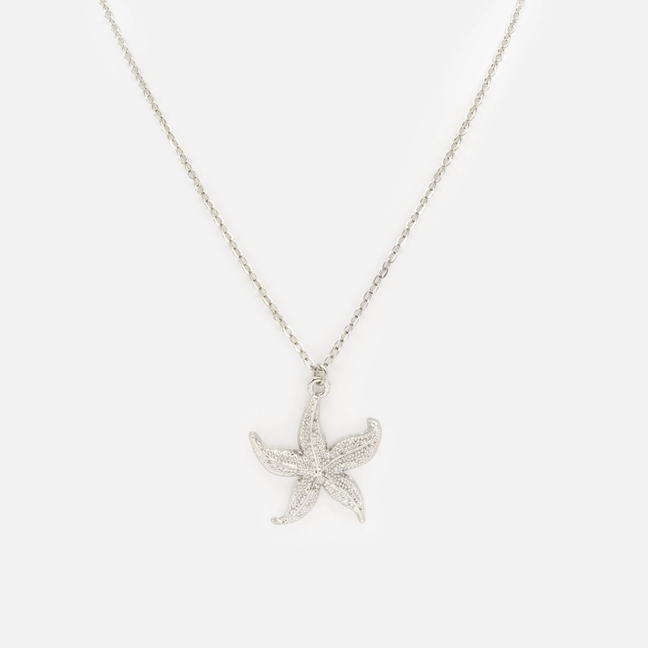 Collier argenté étoile de mer