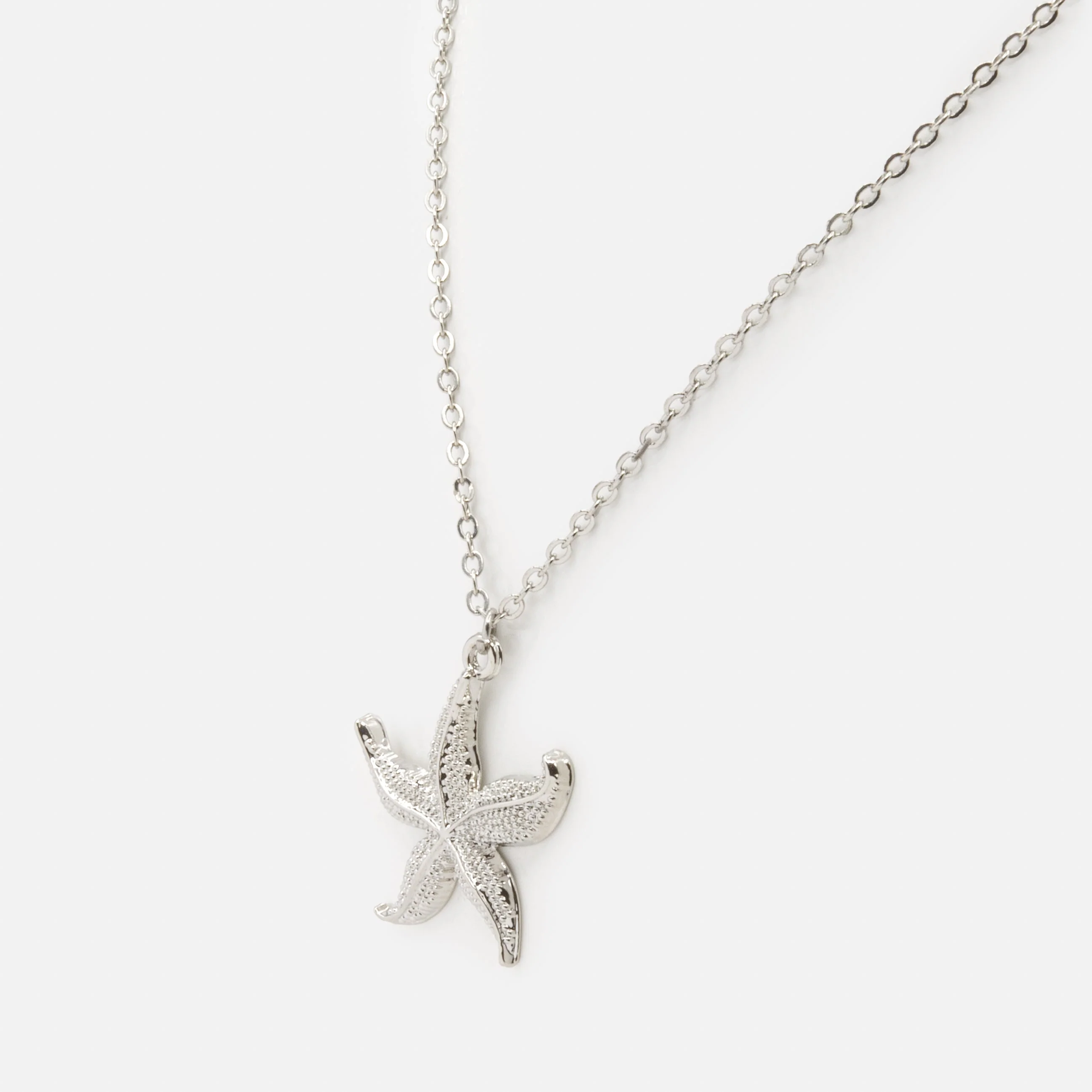 Collier argenté étoile de mer - Image 2