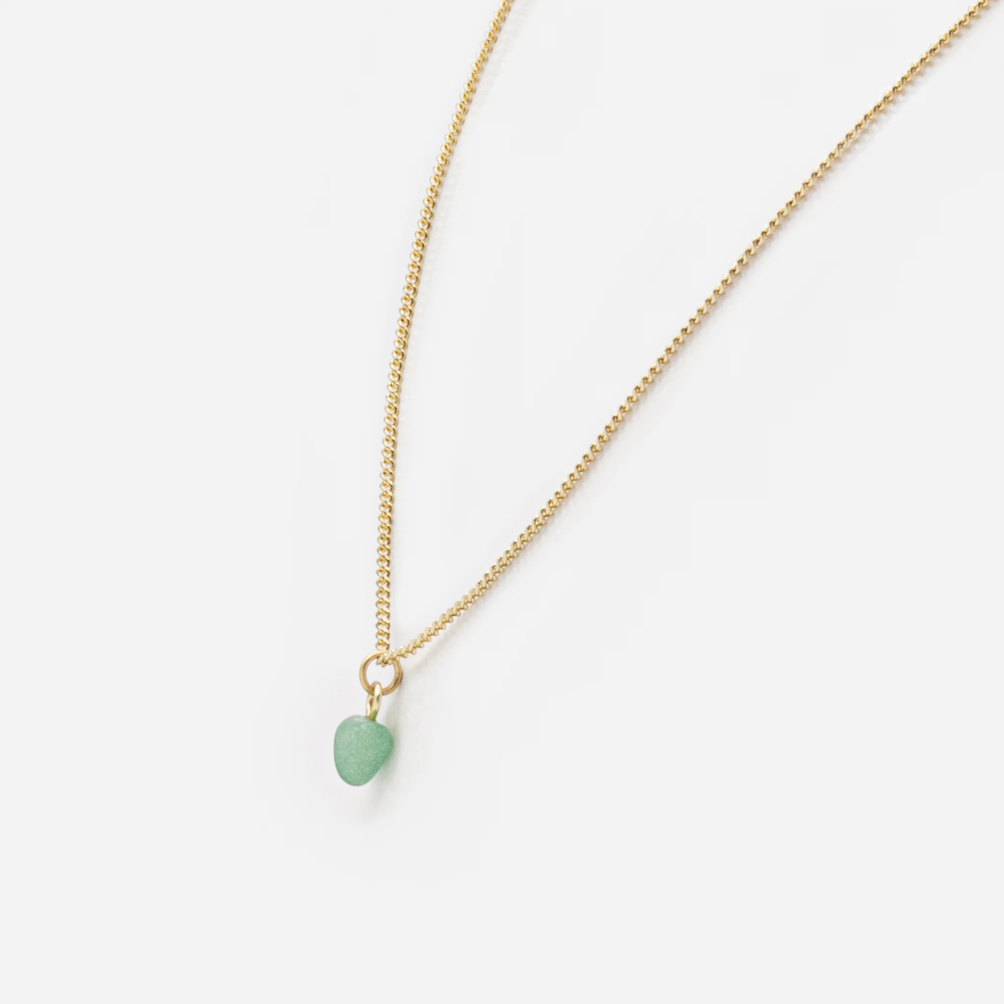 Collier doré pendentif coeur en pierre turquoise - Image 2