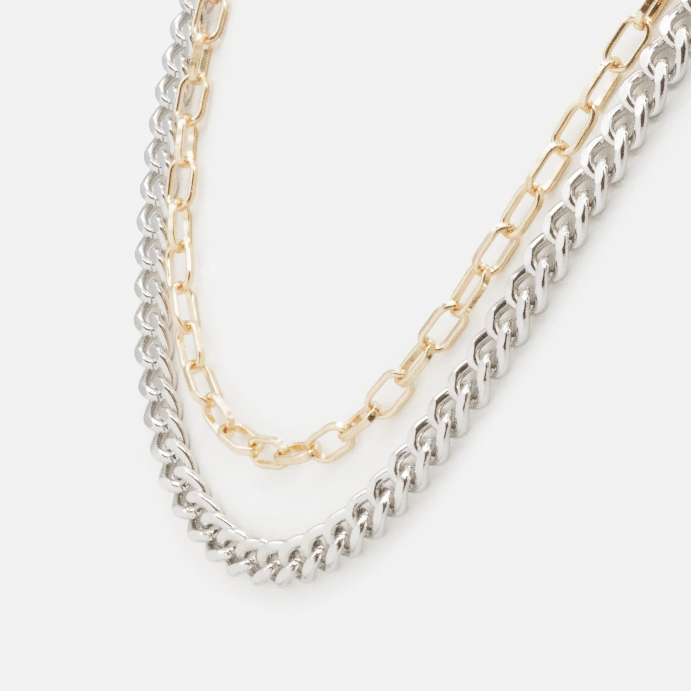 Collier double chaîne deux tons - Image 2