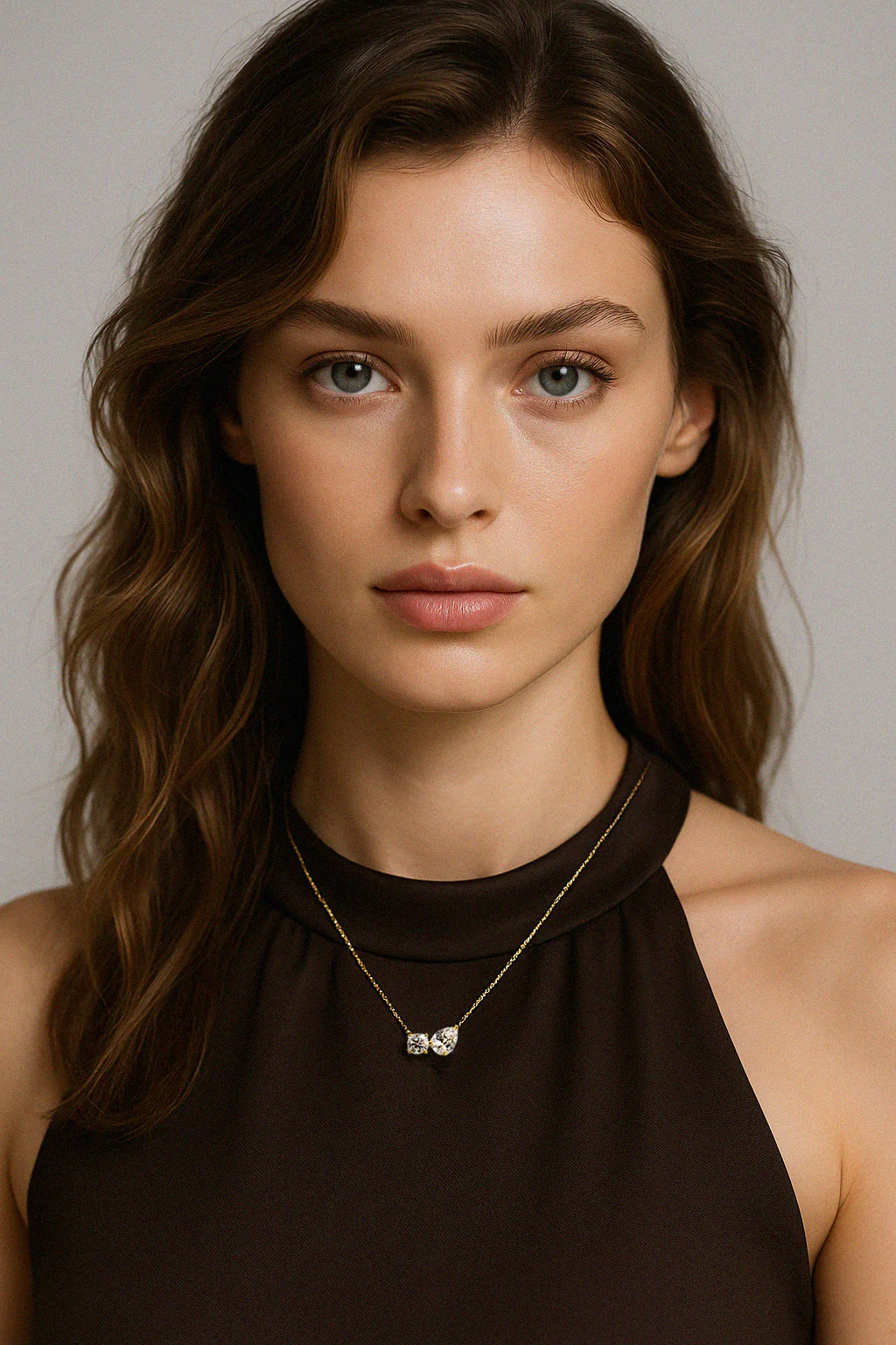 Collier en or vermeil avec duo de zircons cubiques - Image 4