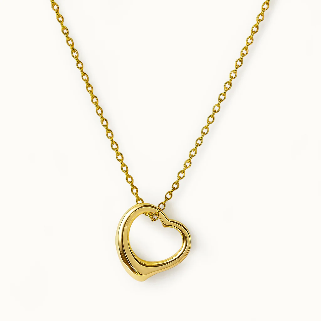 Collier pendentif cœur irrégulier en or vermeil