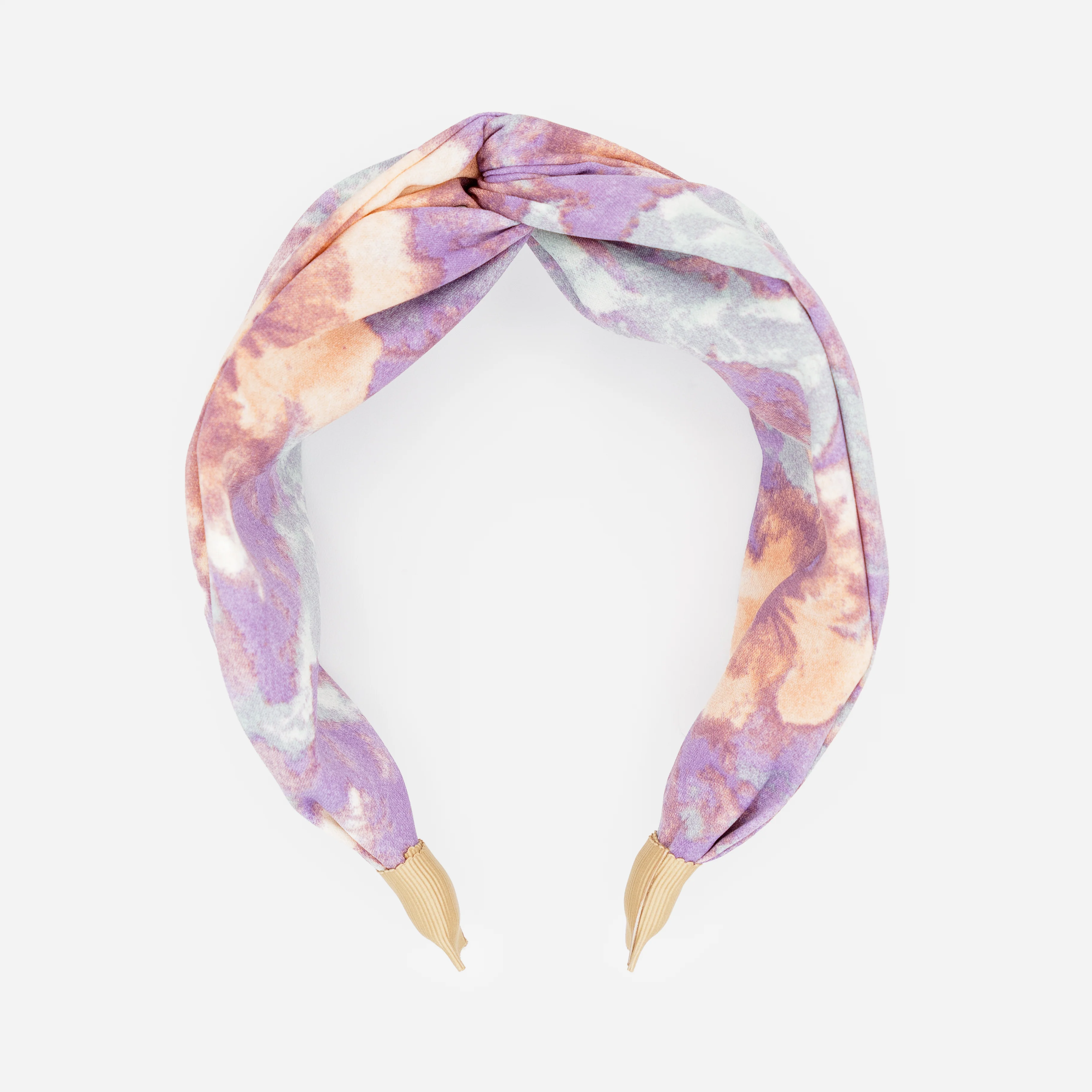 Bandeau mauve pêche et bleu avec noeud - Image 2