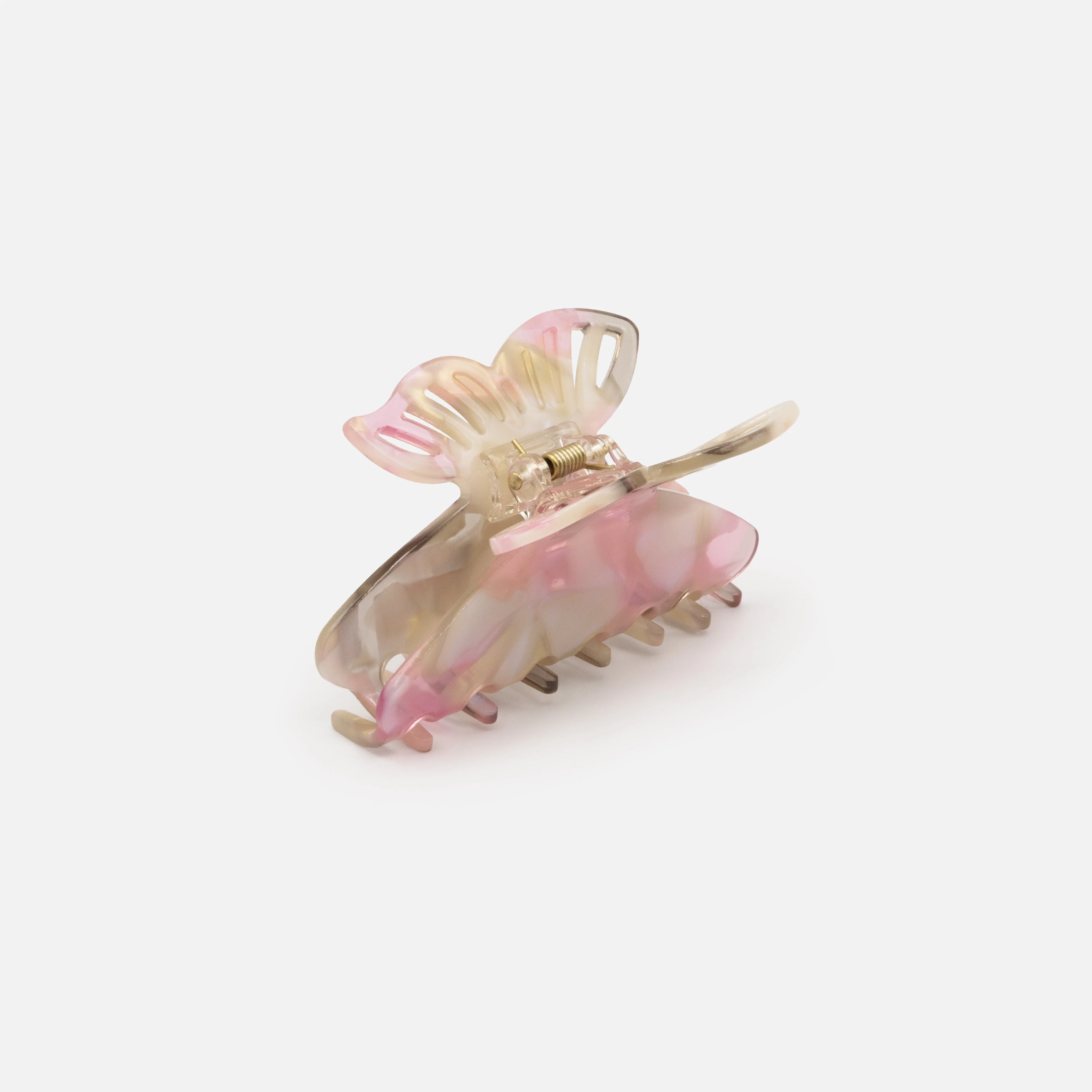 Pince papillon rose et dorée - Image 2