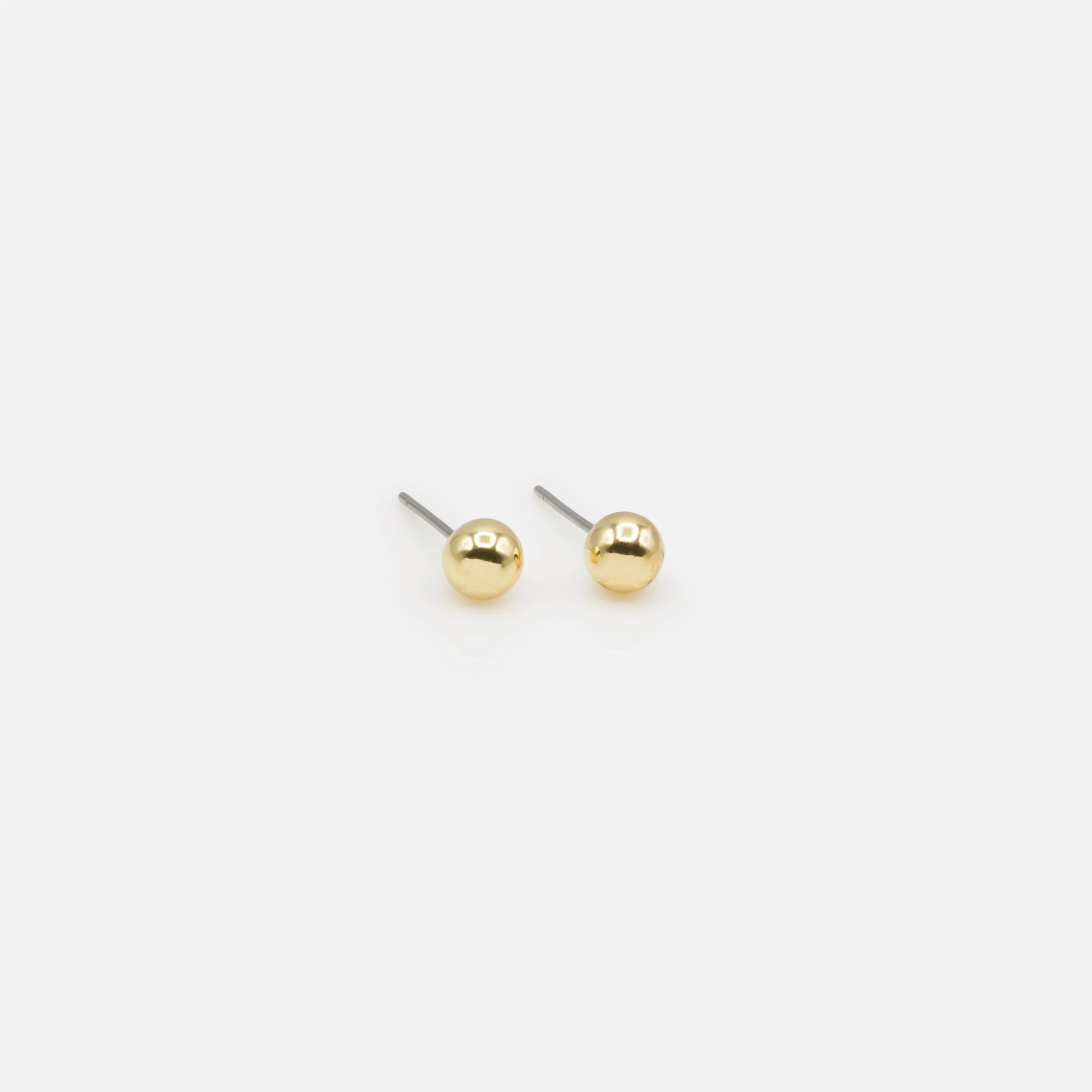 Trio de boucles d'oreilles dorées billes trois formats - Image 5
