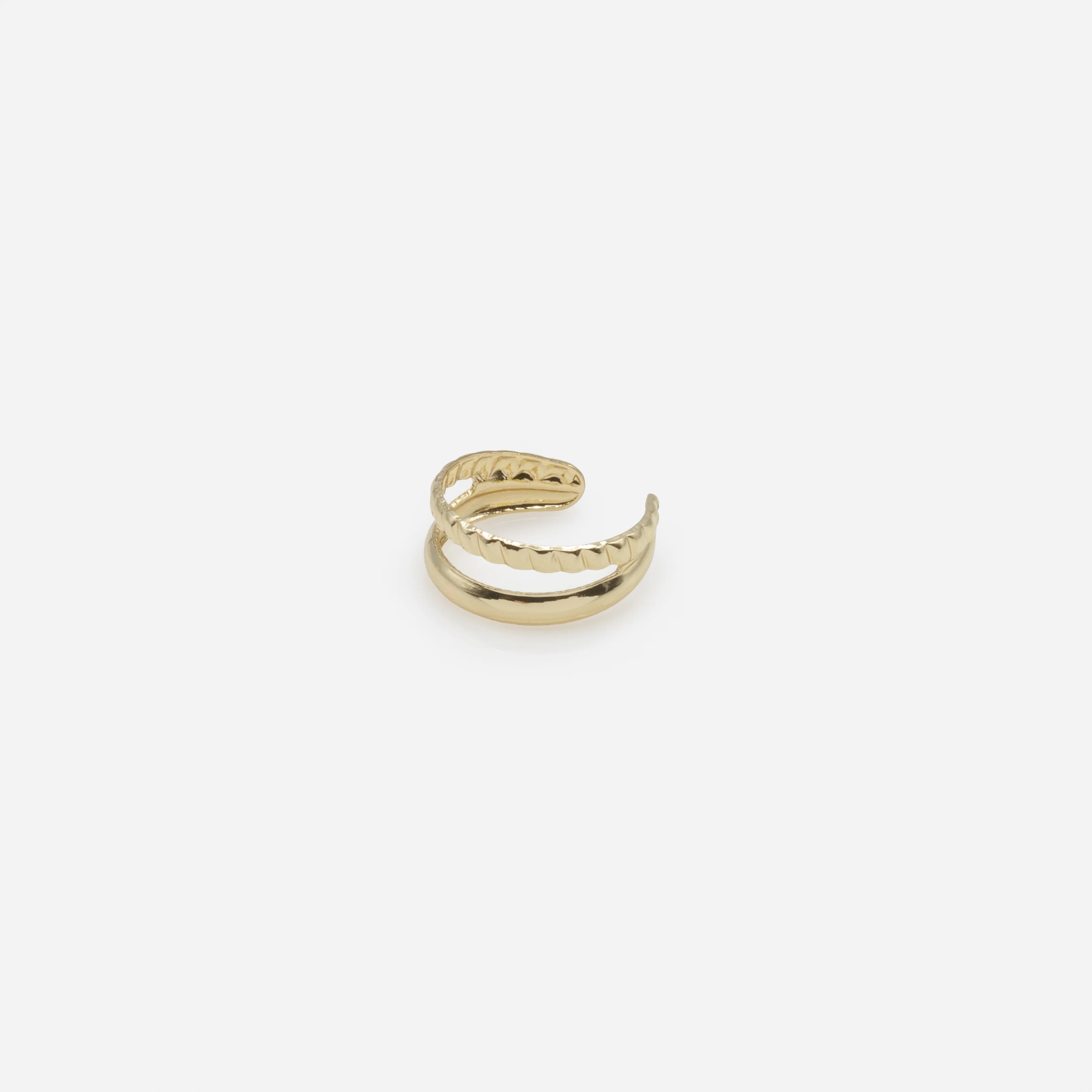Ensemble de deux manchettes et boucles d'oreilles dorées - Image 5