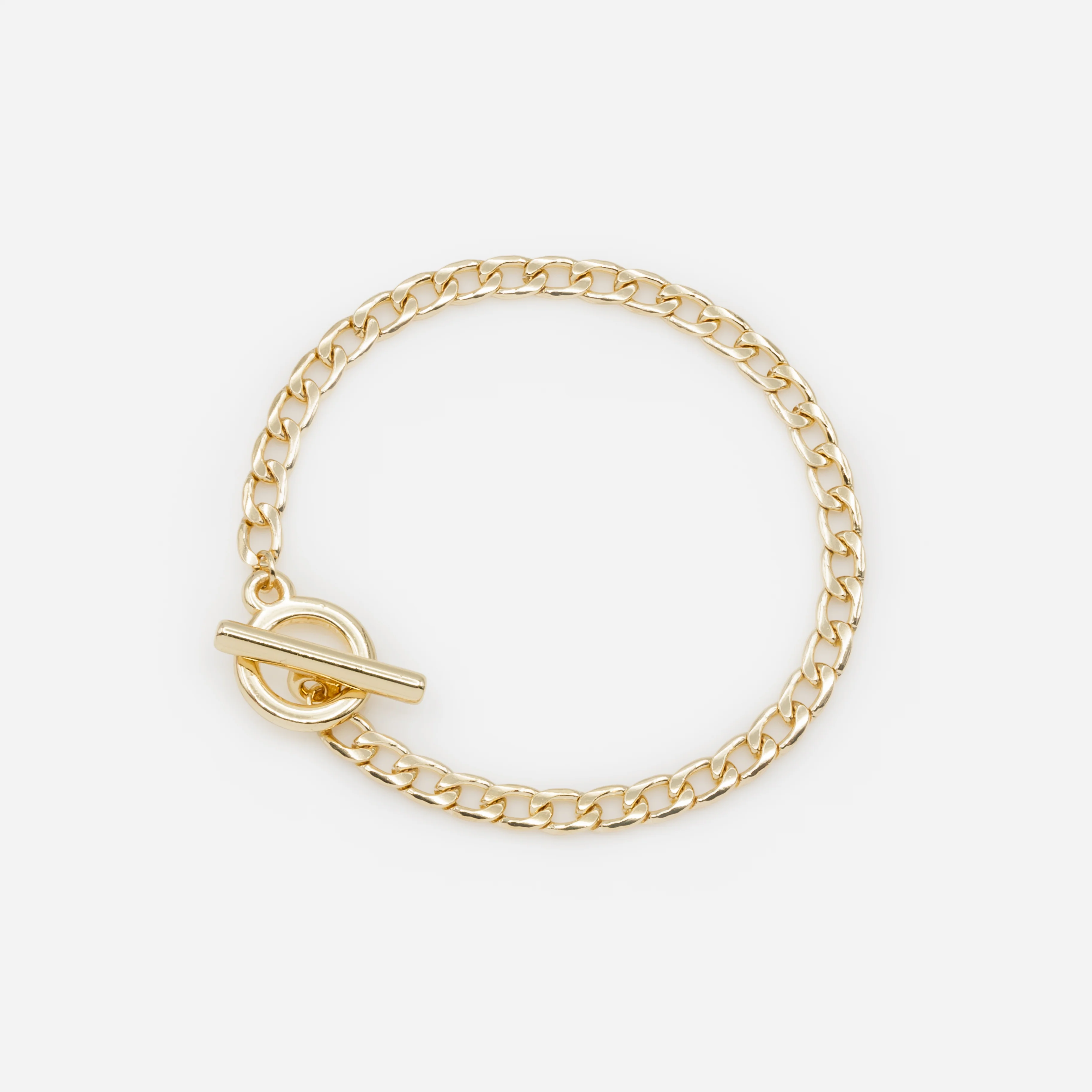 Ensemble bracelet rigide et trio de bracelets dorés à mailles variées - Image 3