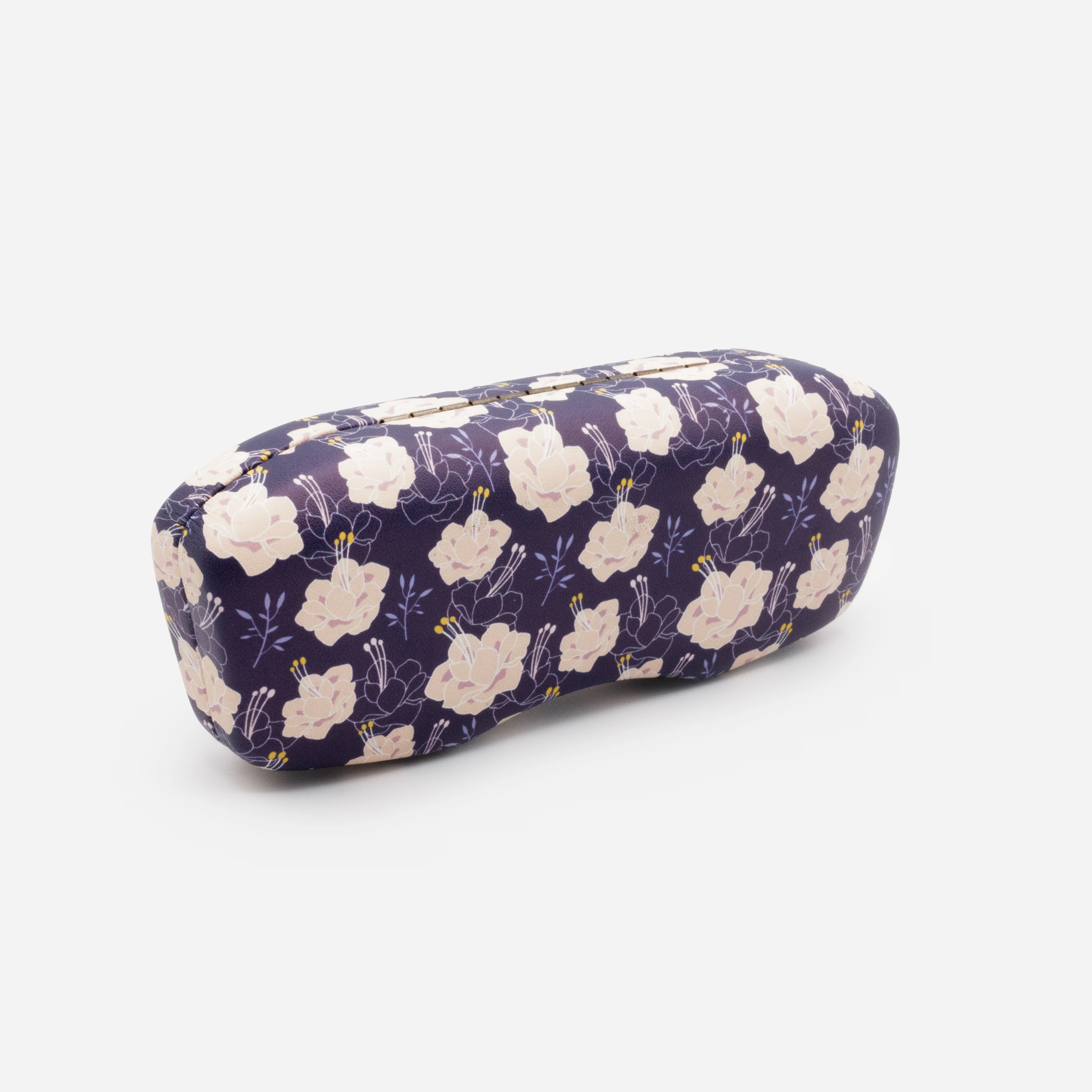Étui à lunettes mauve avec fleurs rose pâle - Image 2