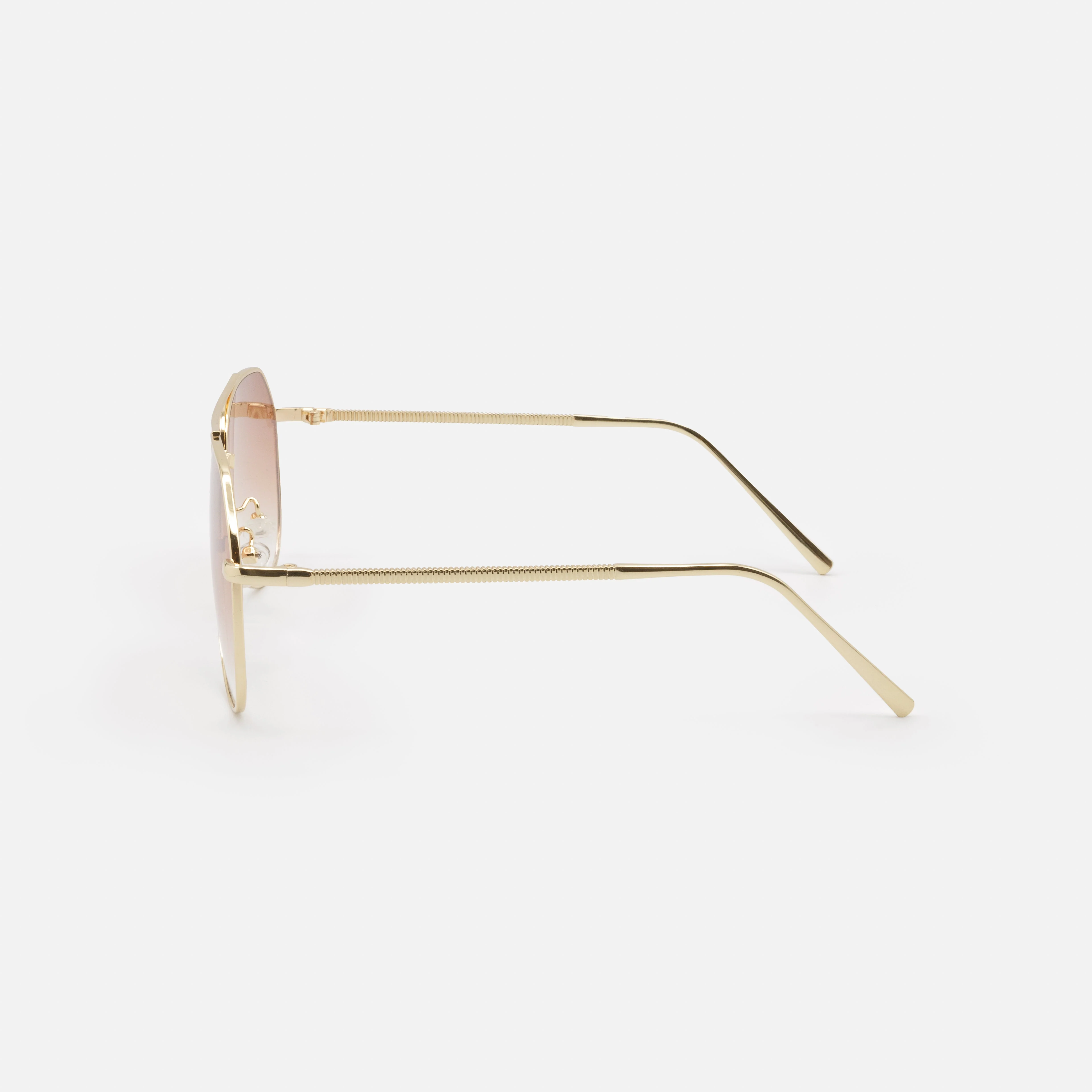 Lunettes de soleil aviateur dorées avec verres pâles - Image 2