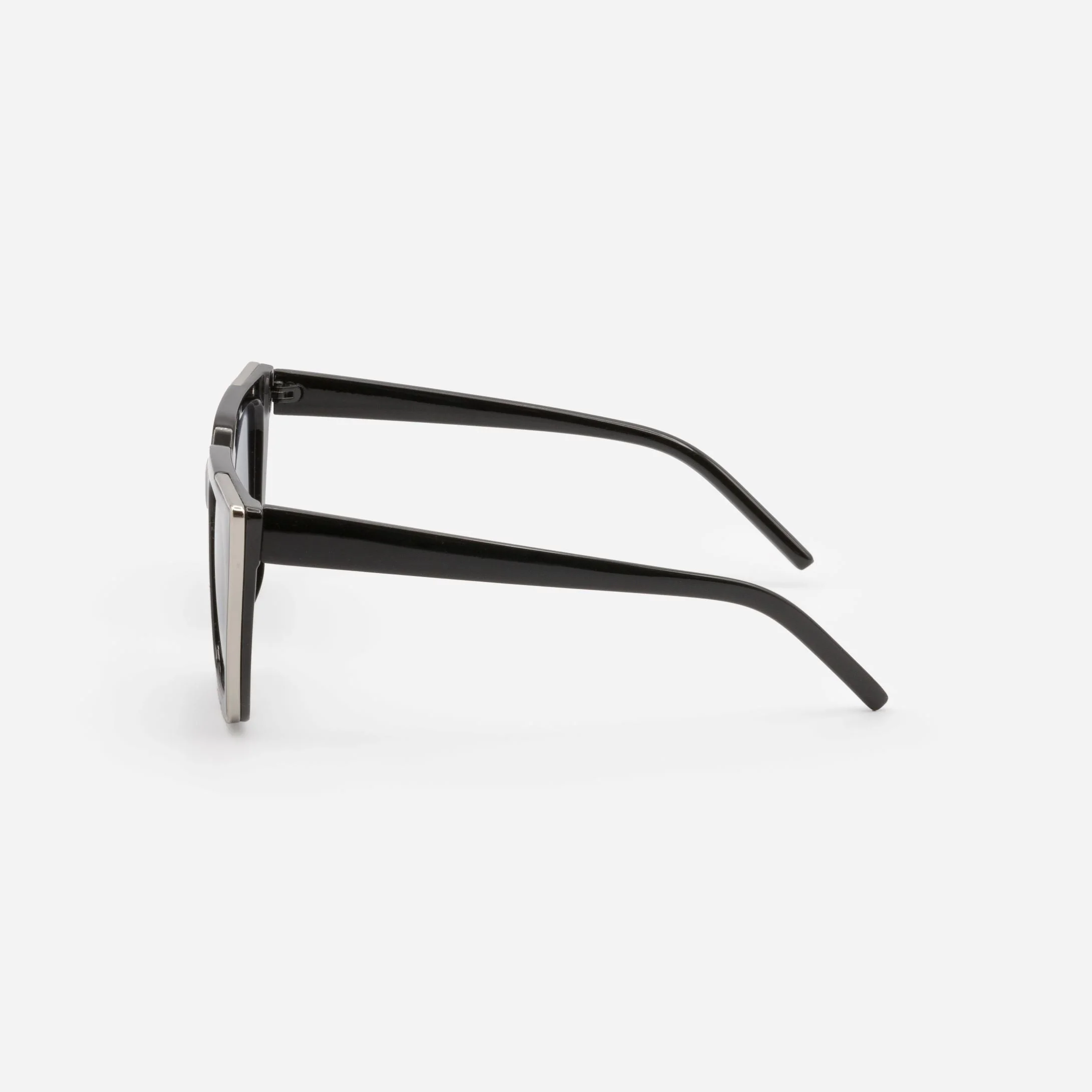 Lunettes de soleil noires et argentées avec verres foncés - Image 2