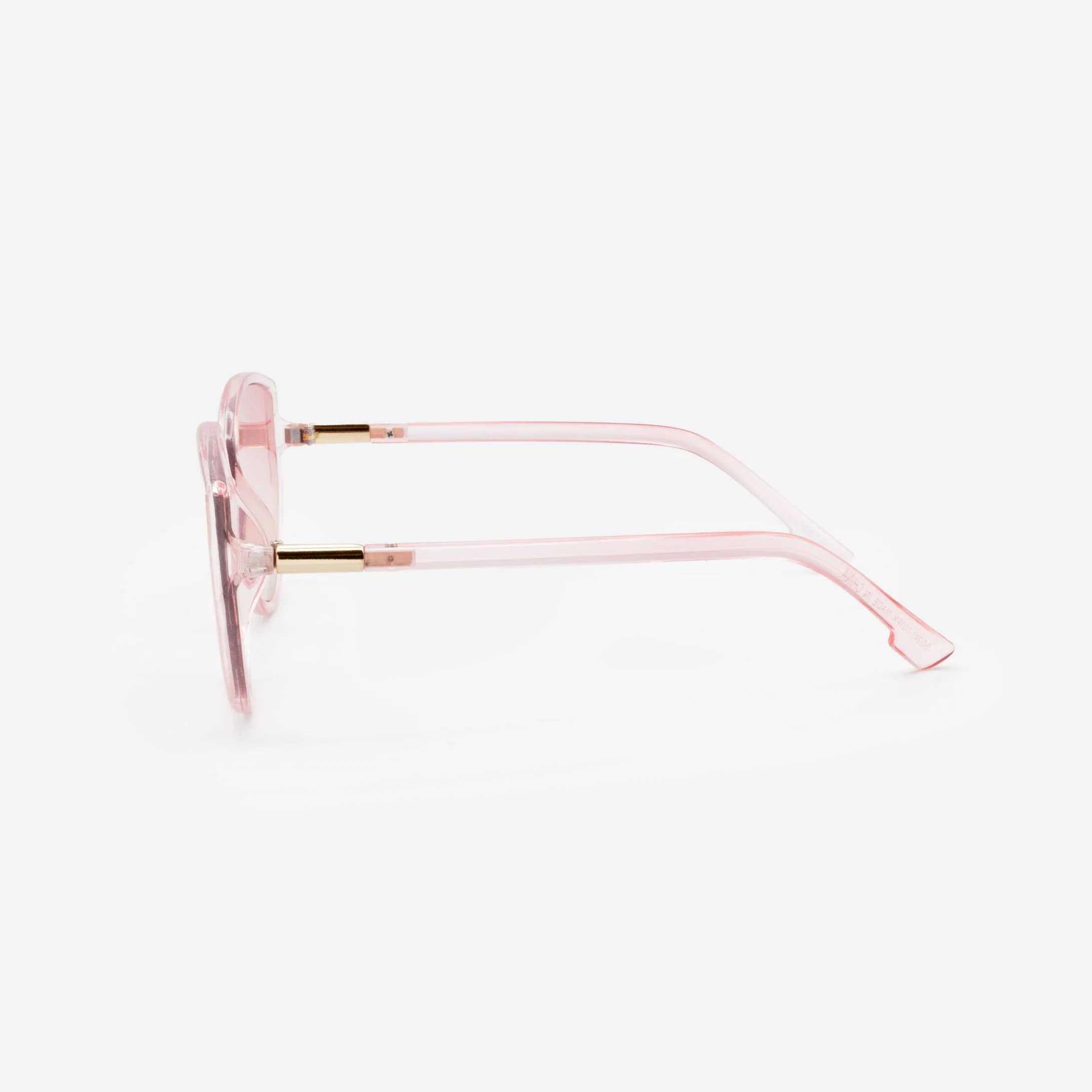 Lunettes de soleil roses translucides avec verres roses - Image 2