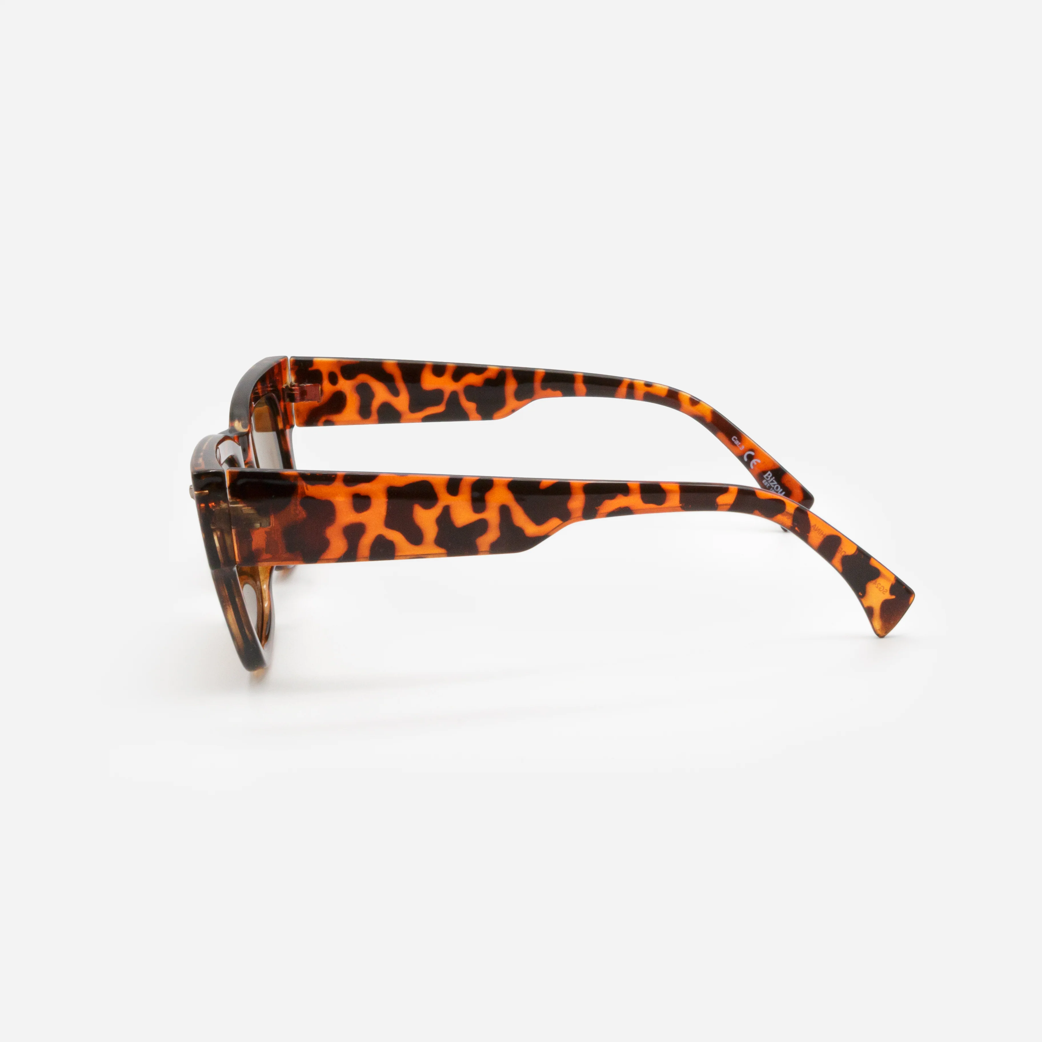 Lunettes de soleil écaille de tortue carrées avec verres bruns - Image 2