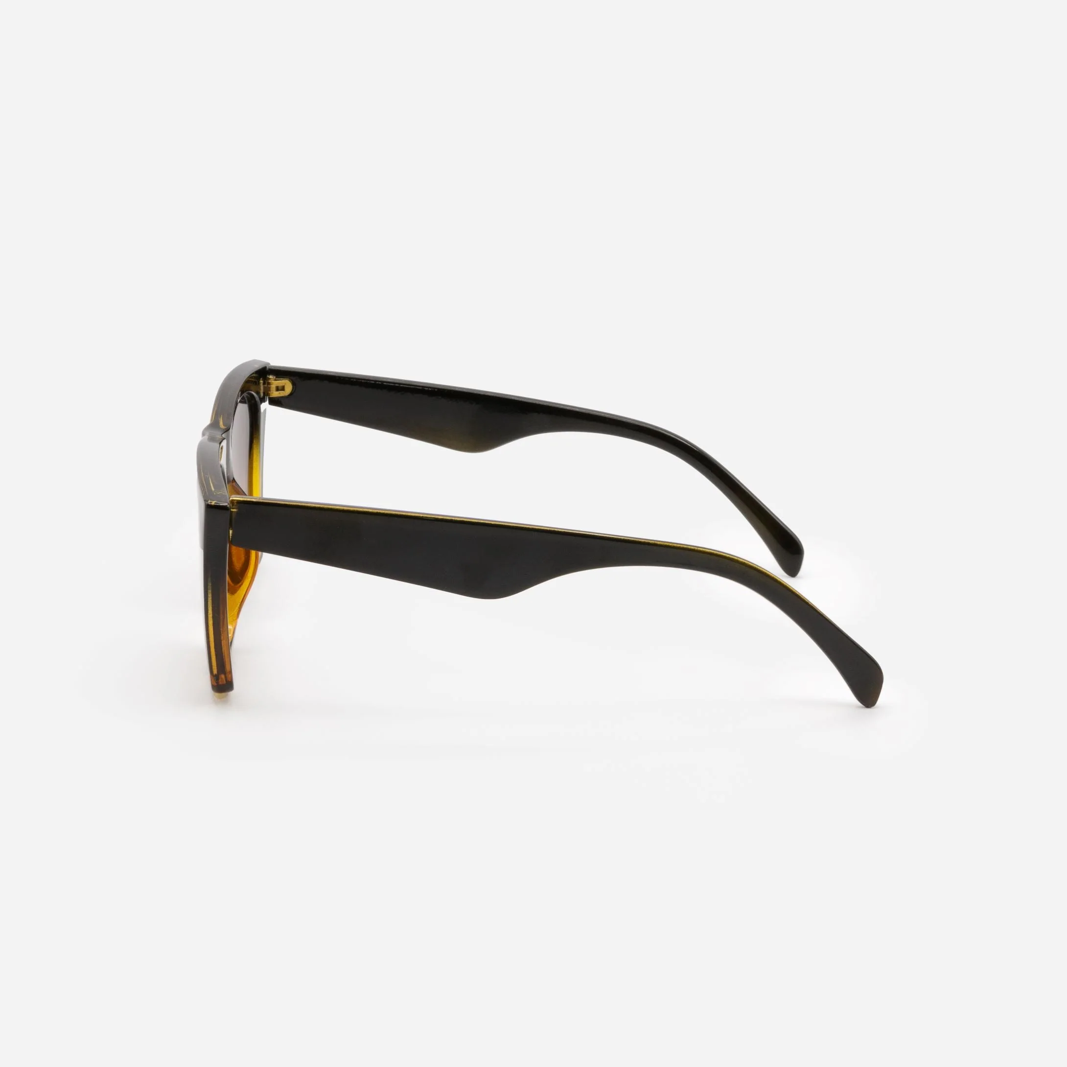 Lunettes de soleil noires et écaille tortue avec verres bruns - Image 2