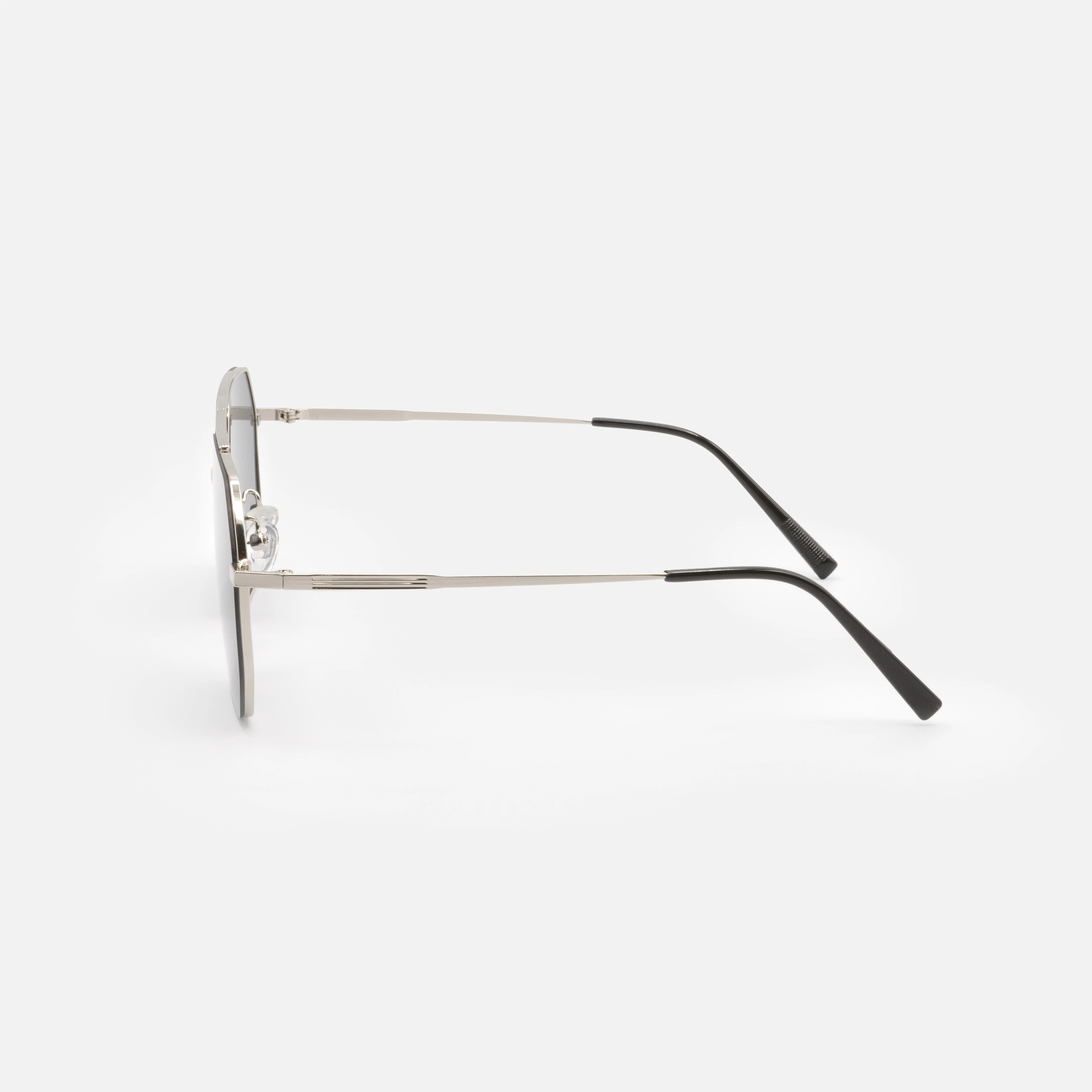 Lunettes de soleil aviateur argentées avec verres foncés - Image 2