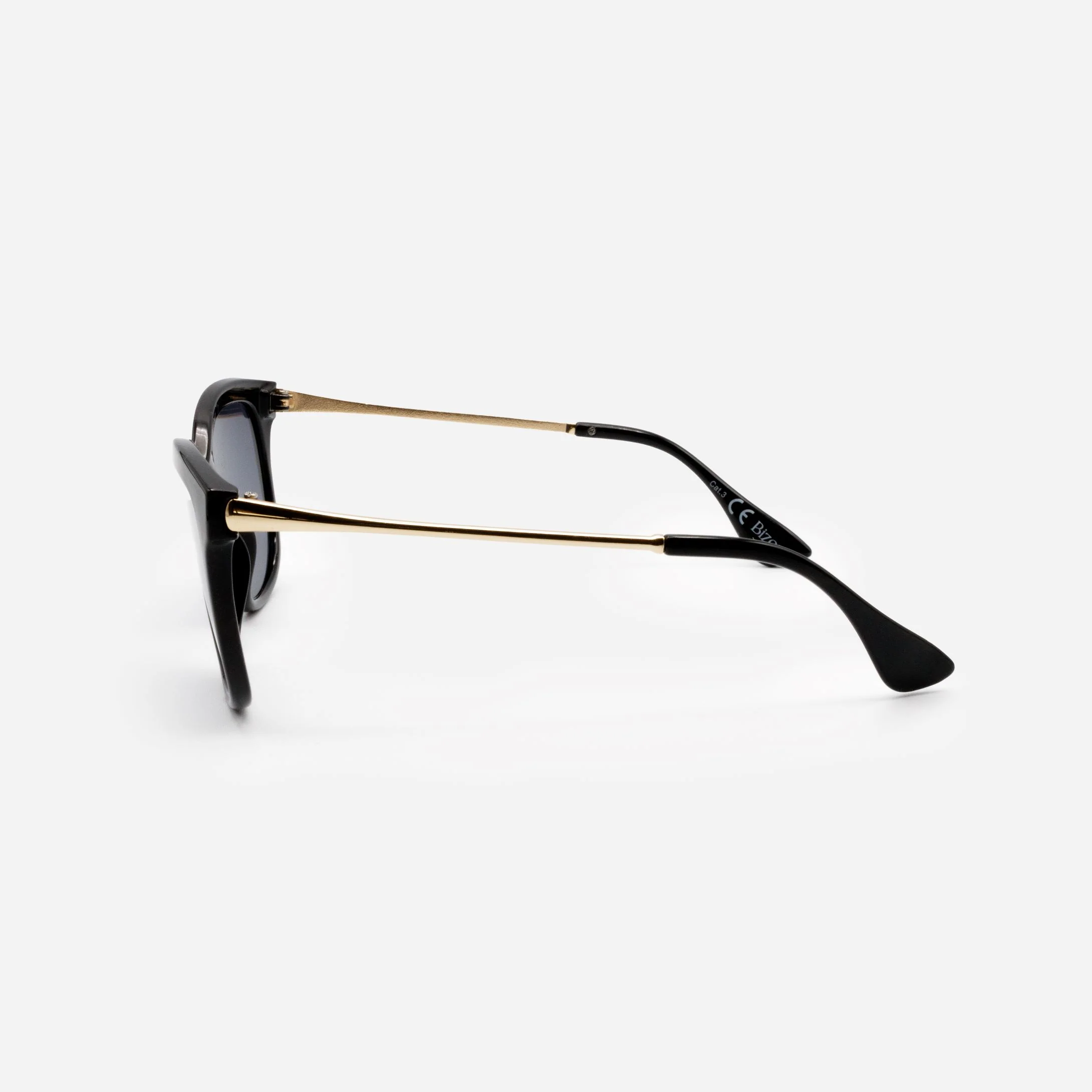 Lunettes de soleil noires et dorées avec verres noirs - Image 2