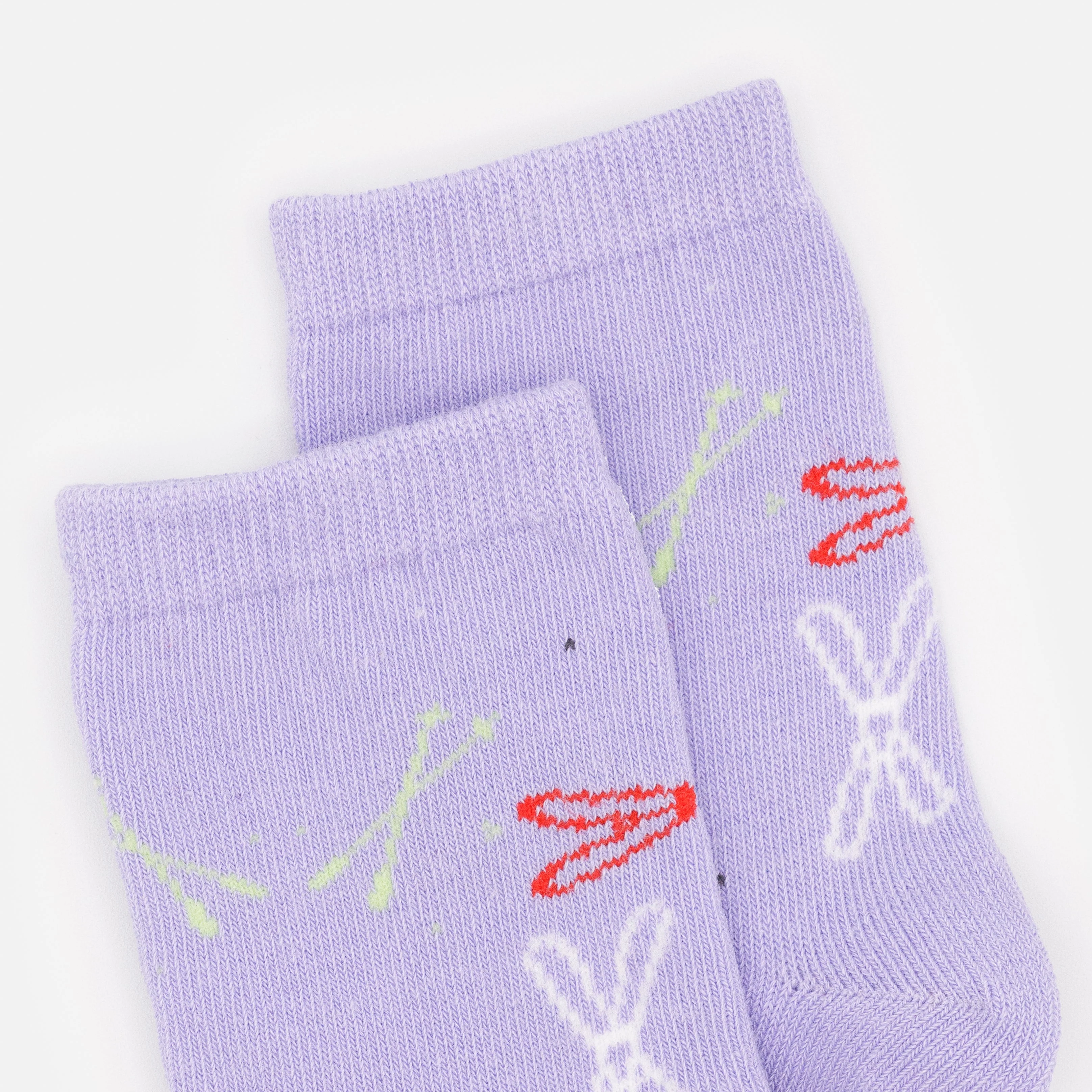 Mini bas lilas avec skis multicolores - Image 2