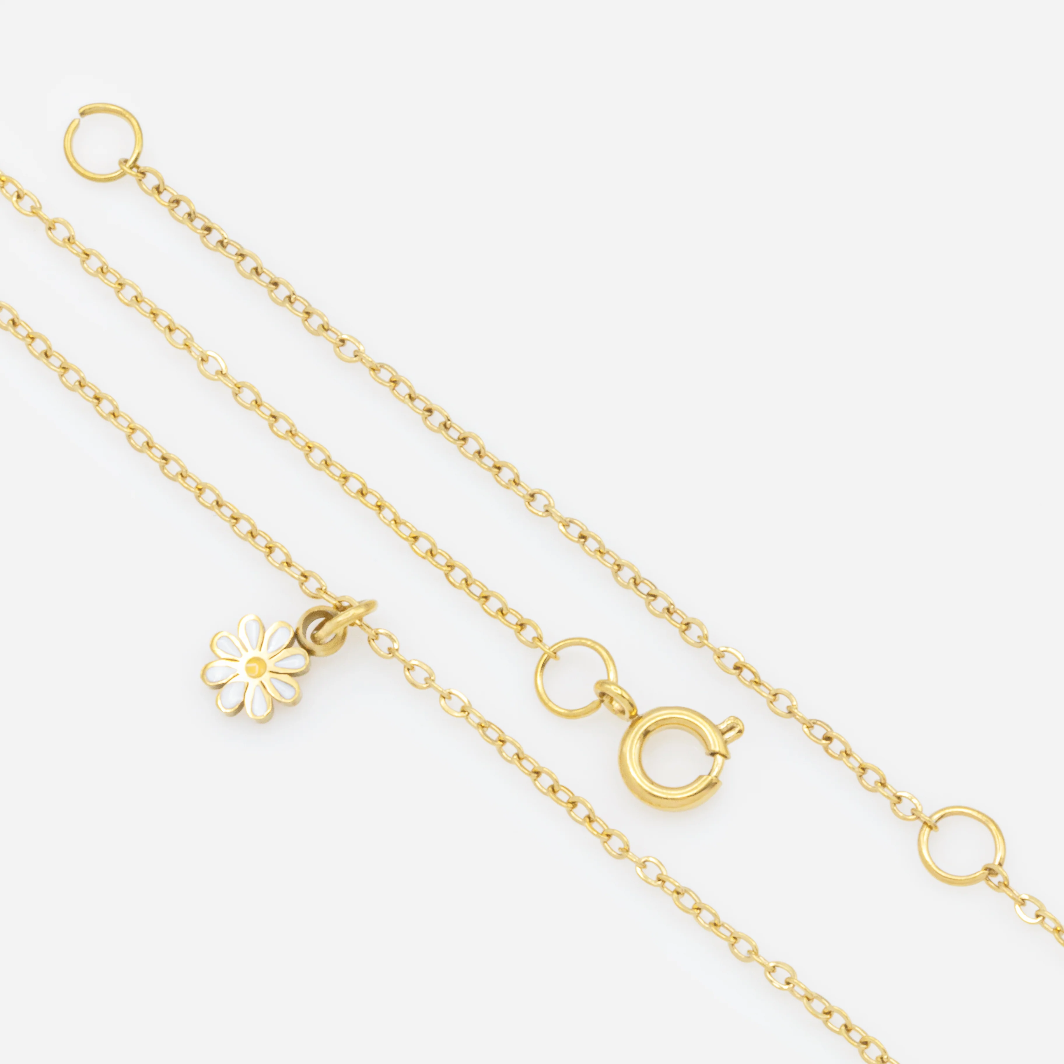 Mini collier doré breloque marguerite en acier inoxydable - Image 3
