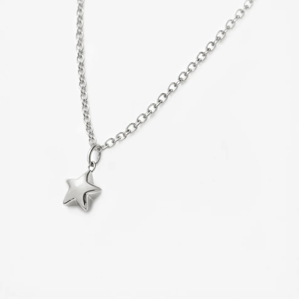 Mini collier étoile argentée en acier inoxydable - Image 2
